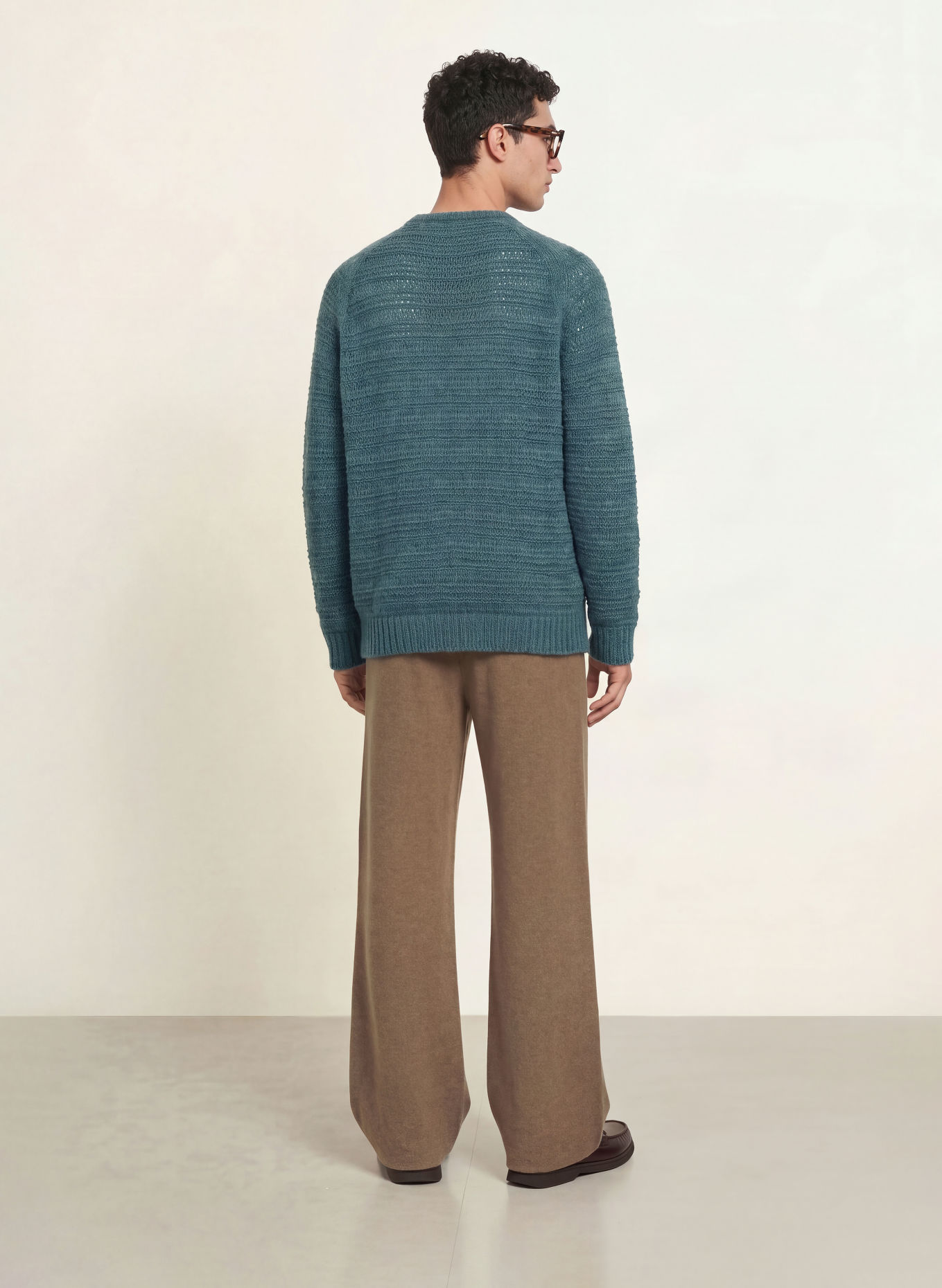 roberto collina Pullover GIROCOLLO mit Alpaka: PETROL