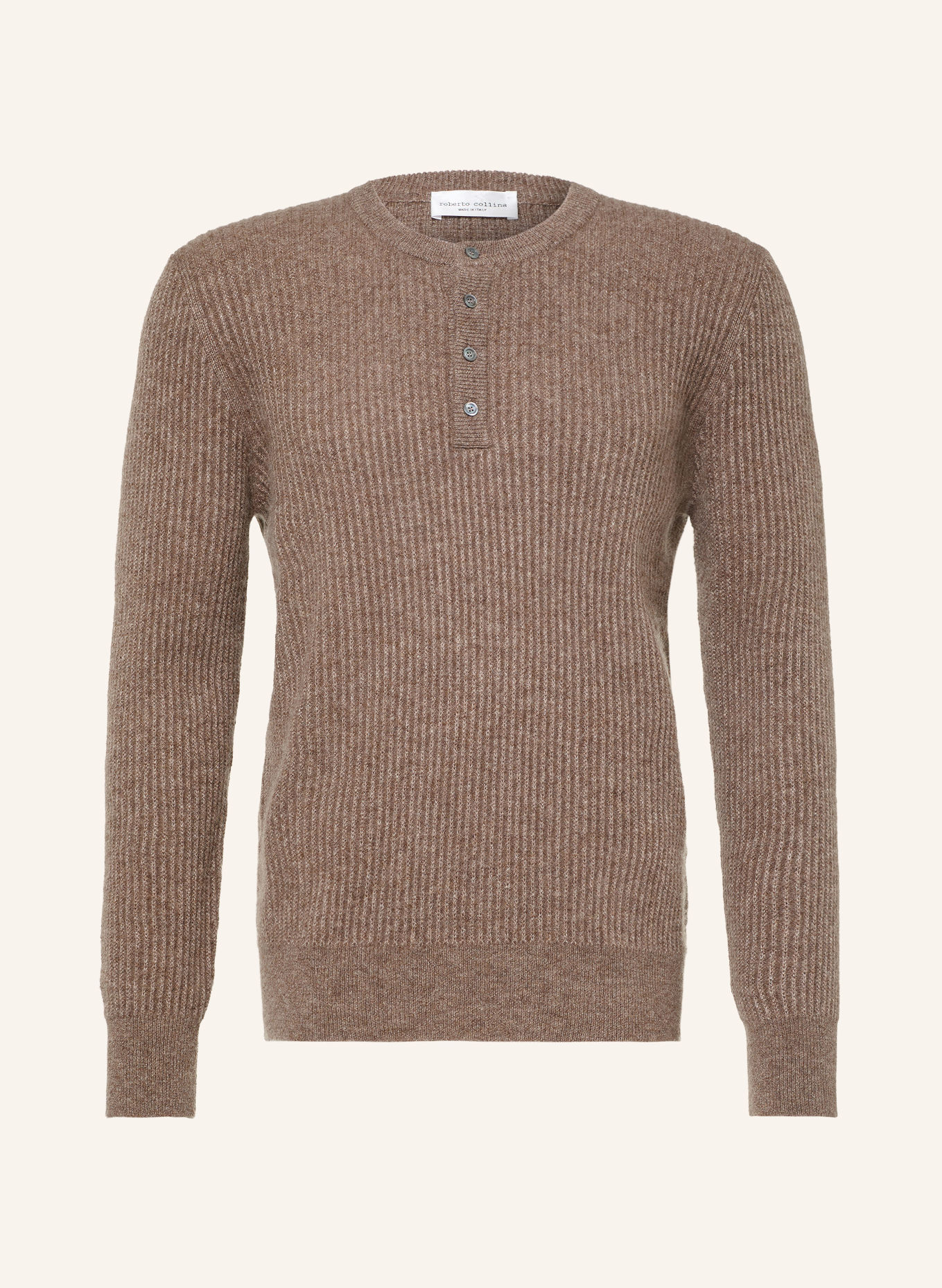 roberto collina SERAFINO Sweater with Cashmere: TAUPE