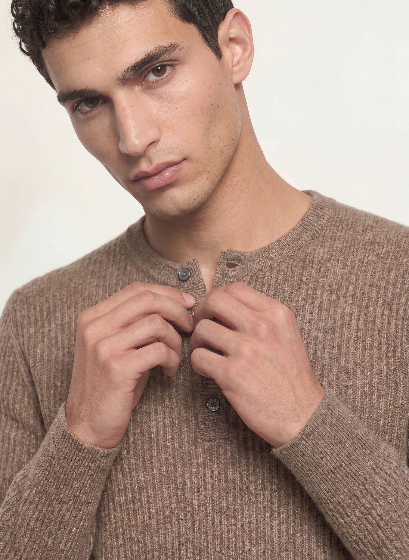 roberto collina SERAFINO Sweater with Cashmere: TAUPE