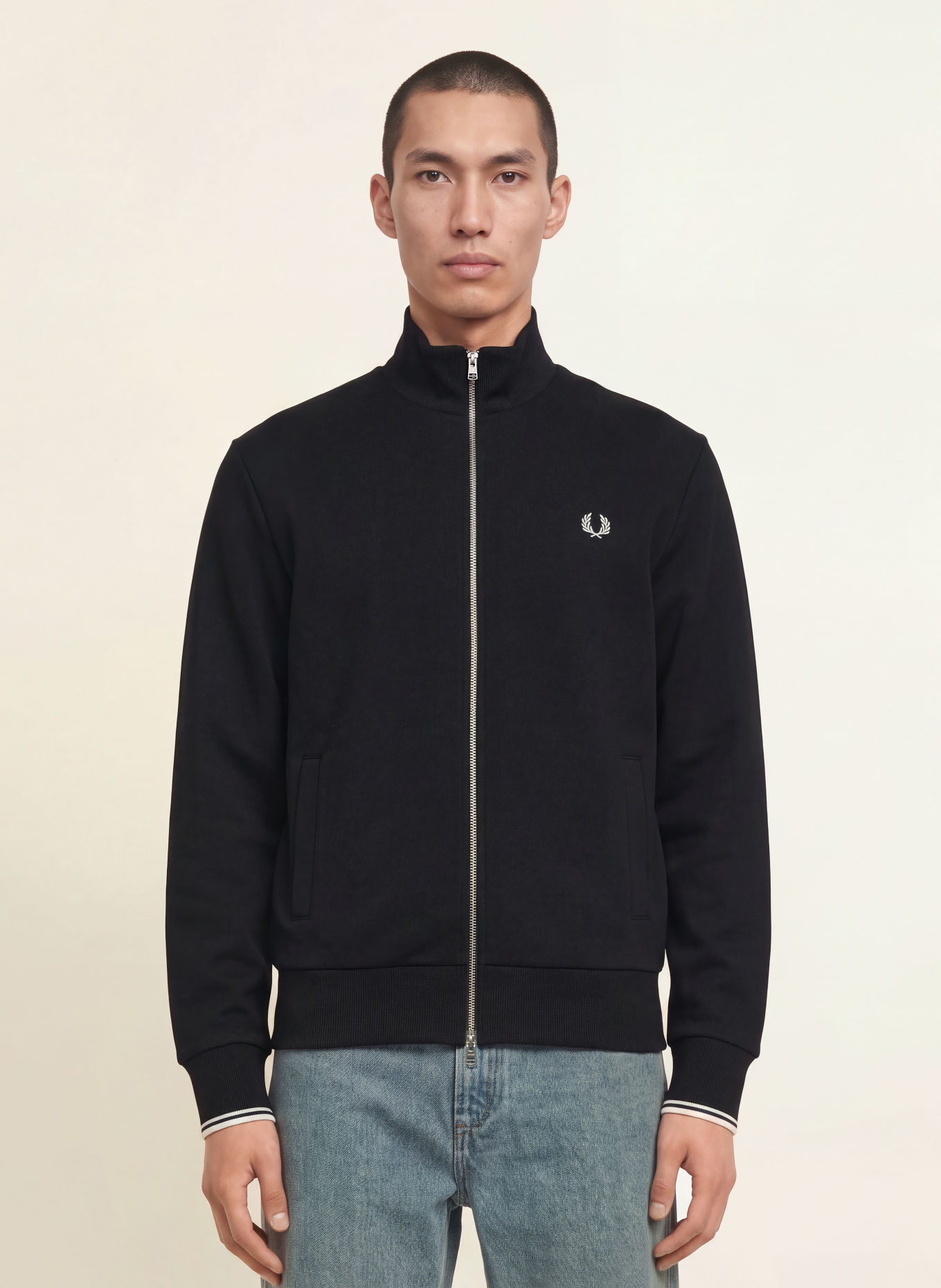 FRED PERRY Sweatvest: ZWART
