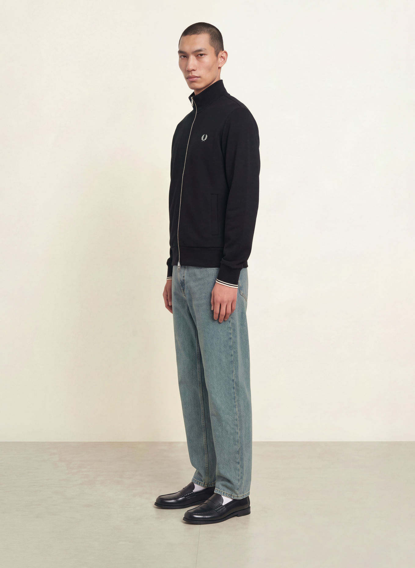 FRED PERRY Sweatvest: ZWART