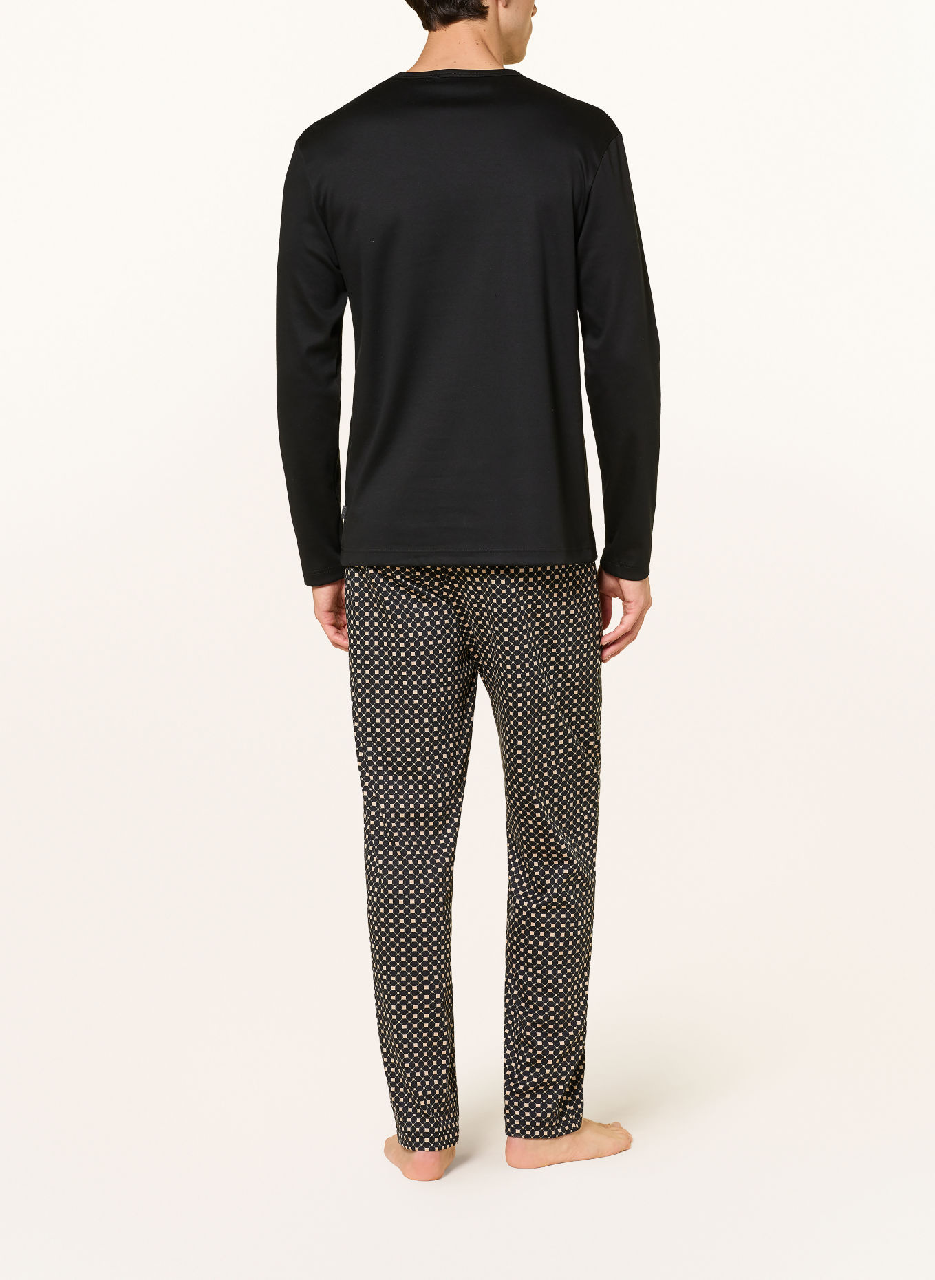CALIDA RELAX COSY VIBES Pajamas: BLACK / BEIGE