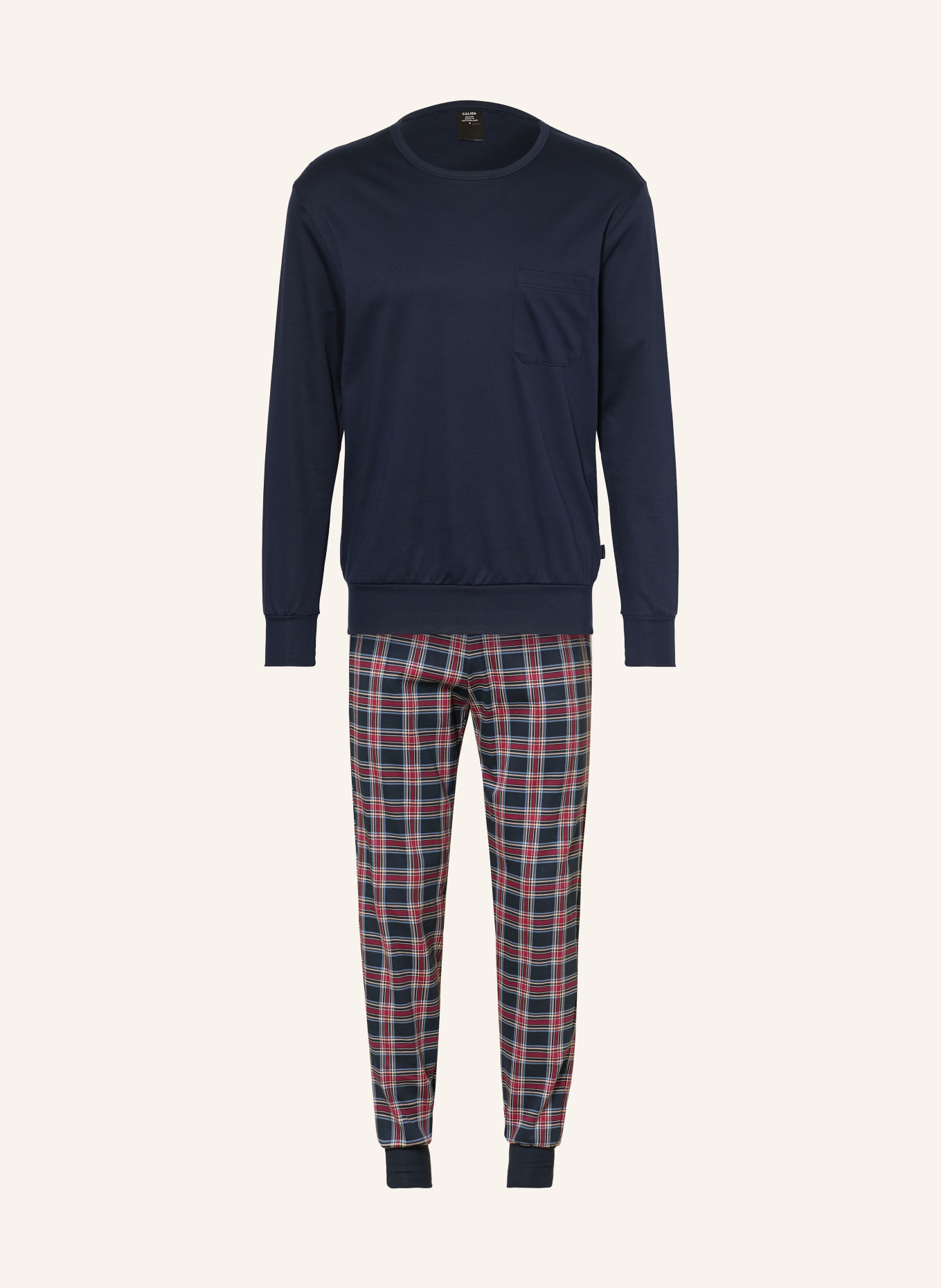 CALIDA FAMILY & FRIENDS Pajamas: DARK BLUE / DARK RED / LIGHT BLUE