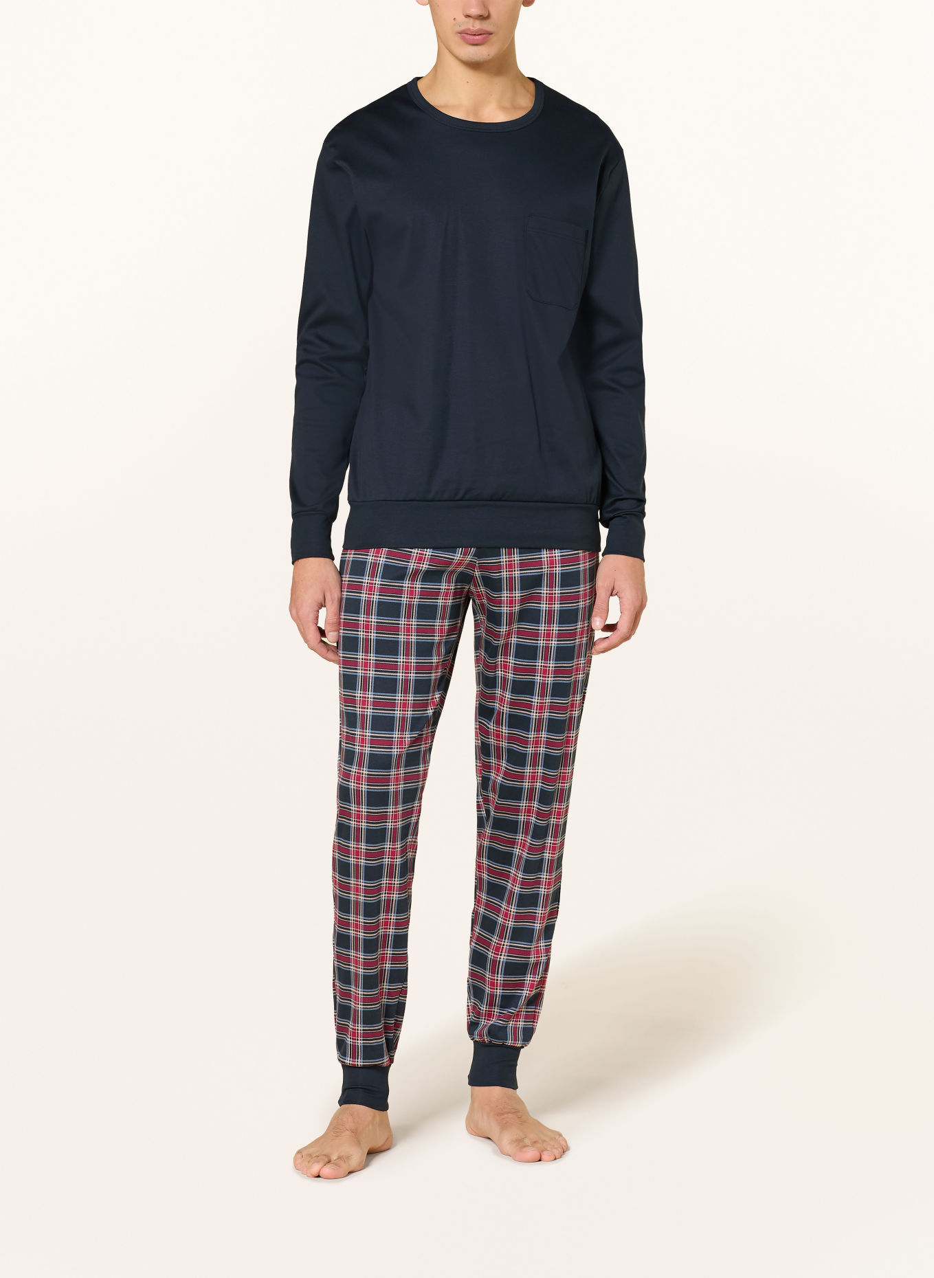 CALIDA FAMILY & FRIENDS Pajamas: DARK BLUE / DARK RED / LIGHT BLUE