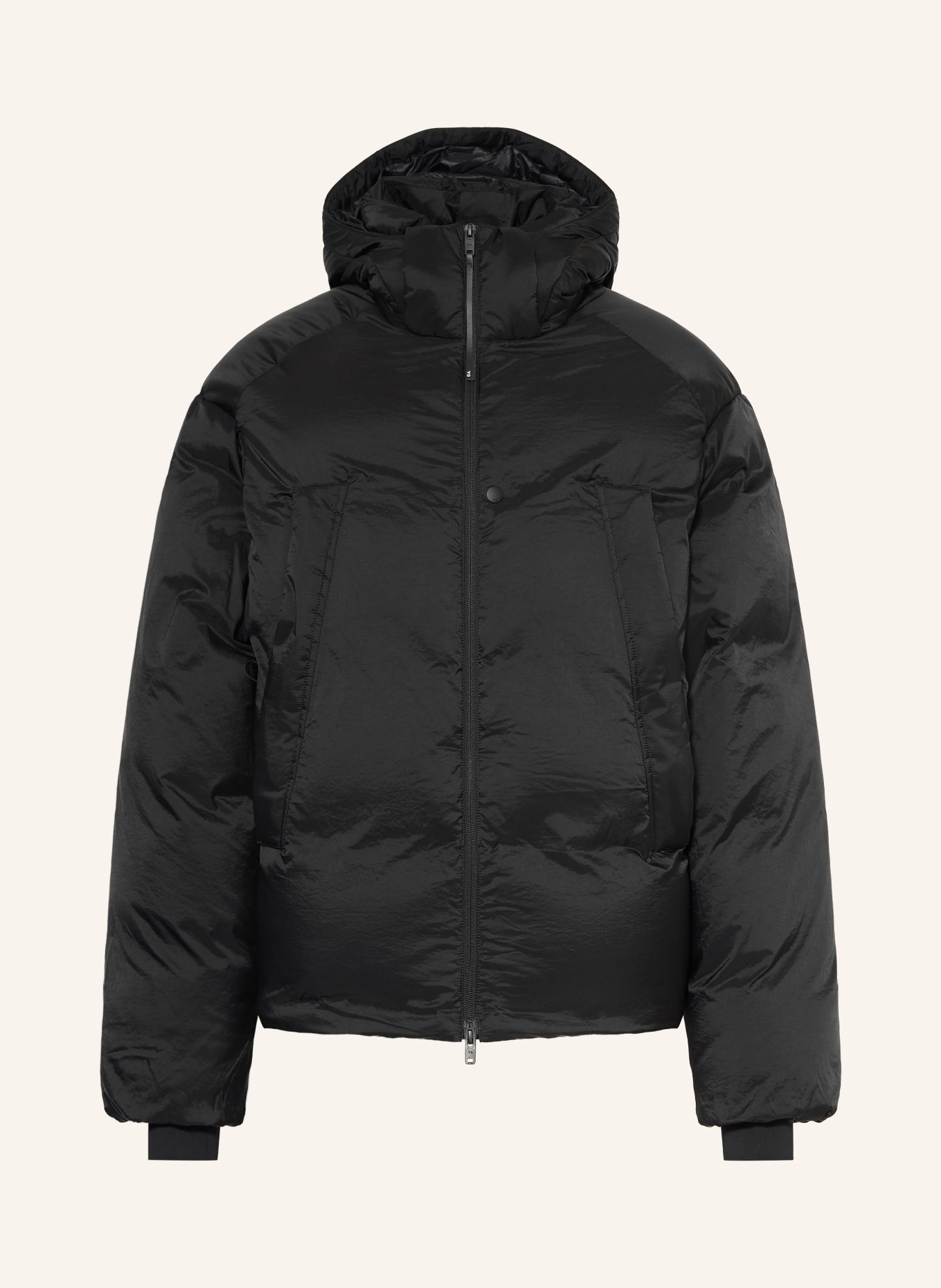 Y-3 Daunenjacke mit abnehmbarer Kapuze: SCHWARZ