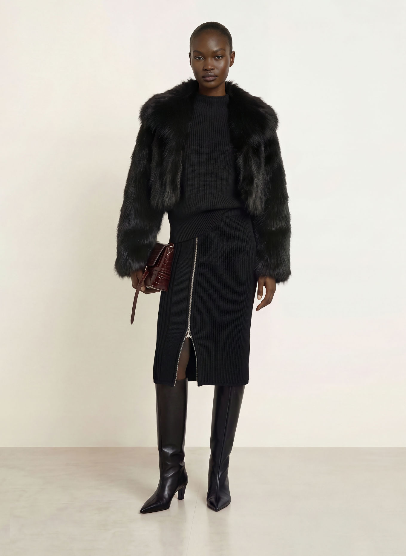 PATRIZIA PEPE Strickrock: SCHWARZ