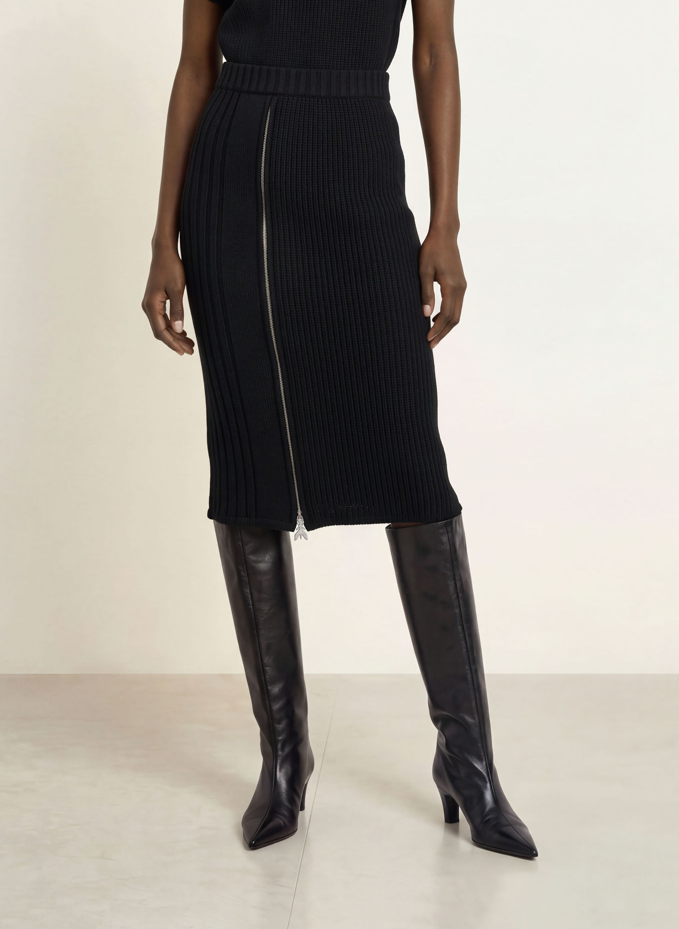 PATRIZIA PEPE Strickrock: SCHWARZ