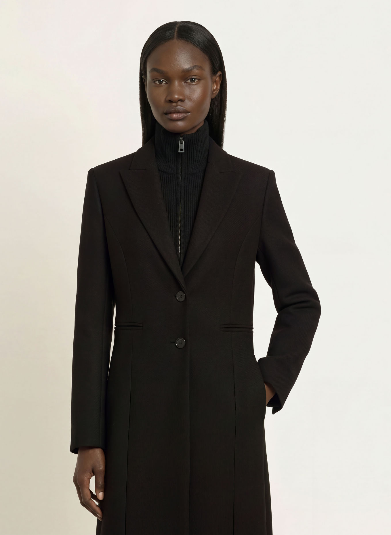 PATRIZIA PEPE Wool coat: BLACK
