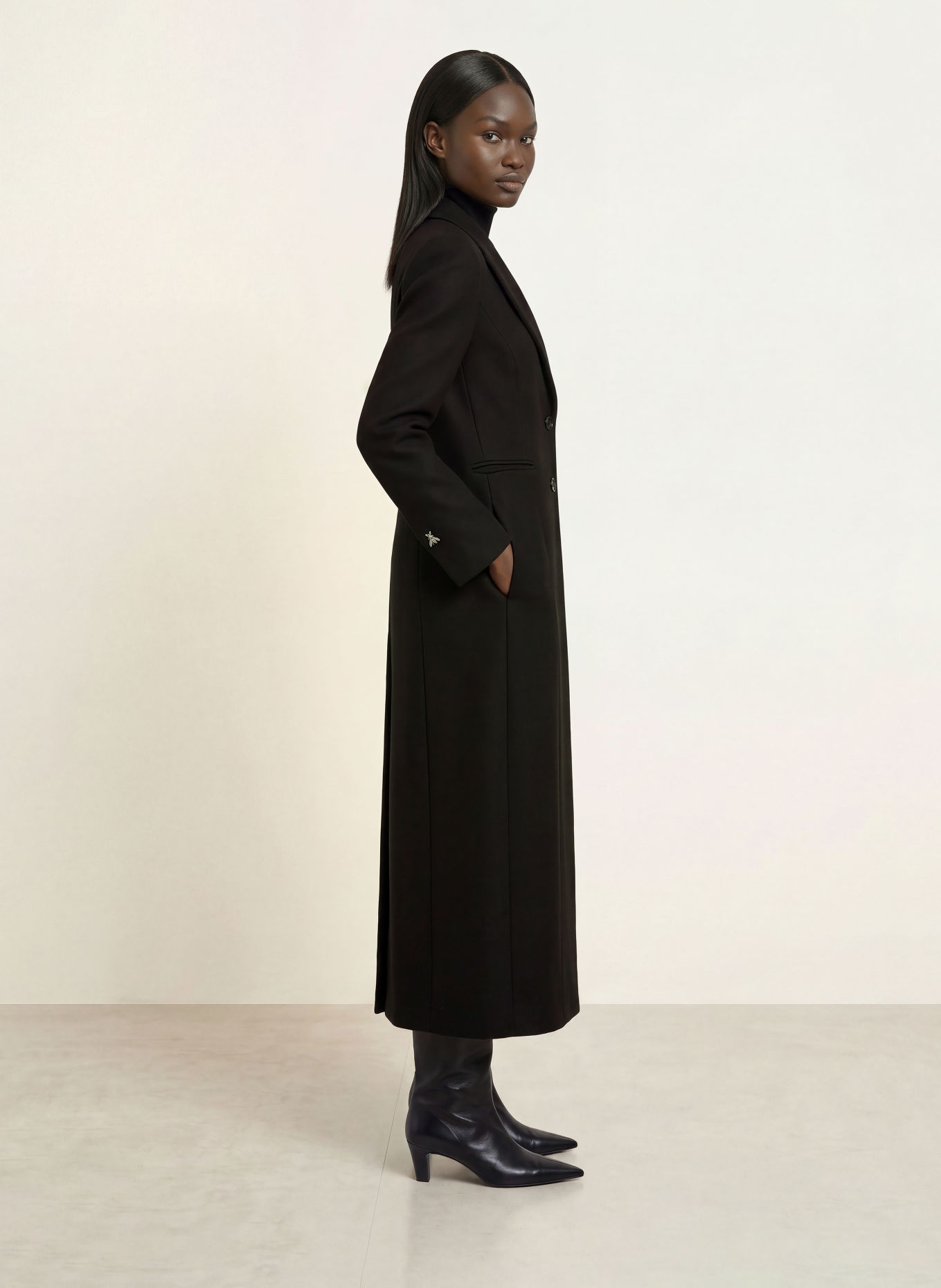 PATRIZIA PEPE Wool coat: BLACK