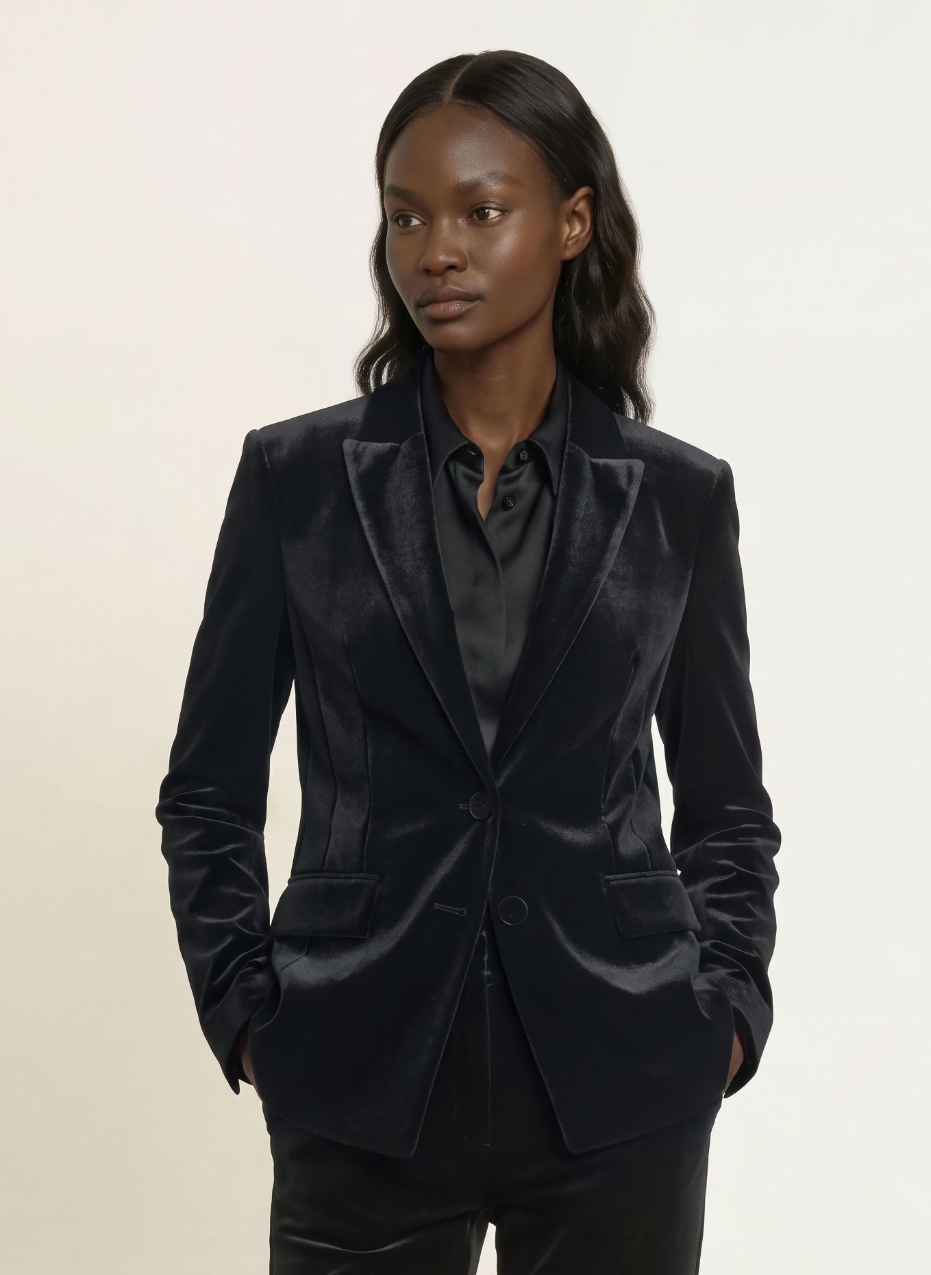 PATRIZIA PEPE Velvet Blazer: BLACK