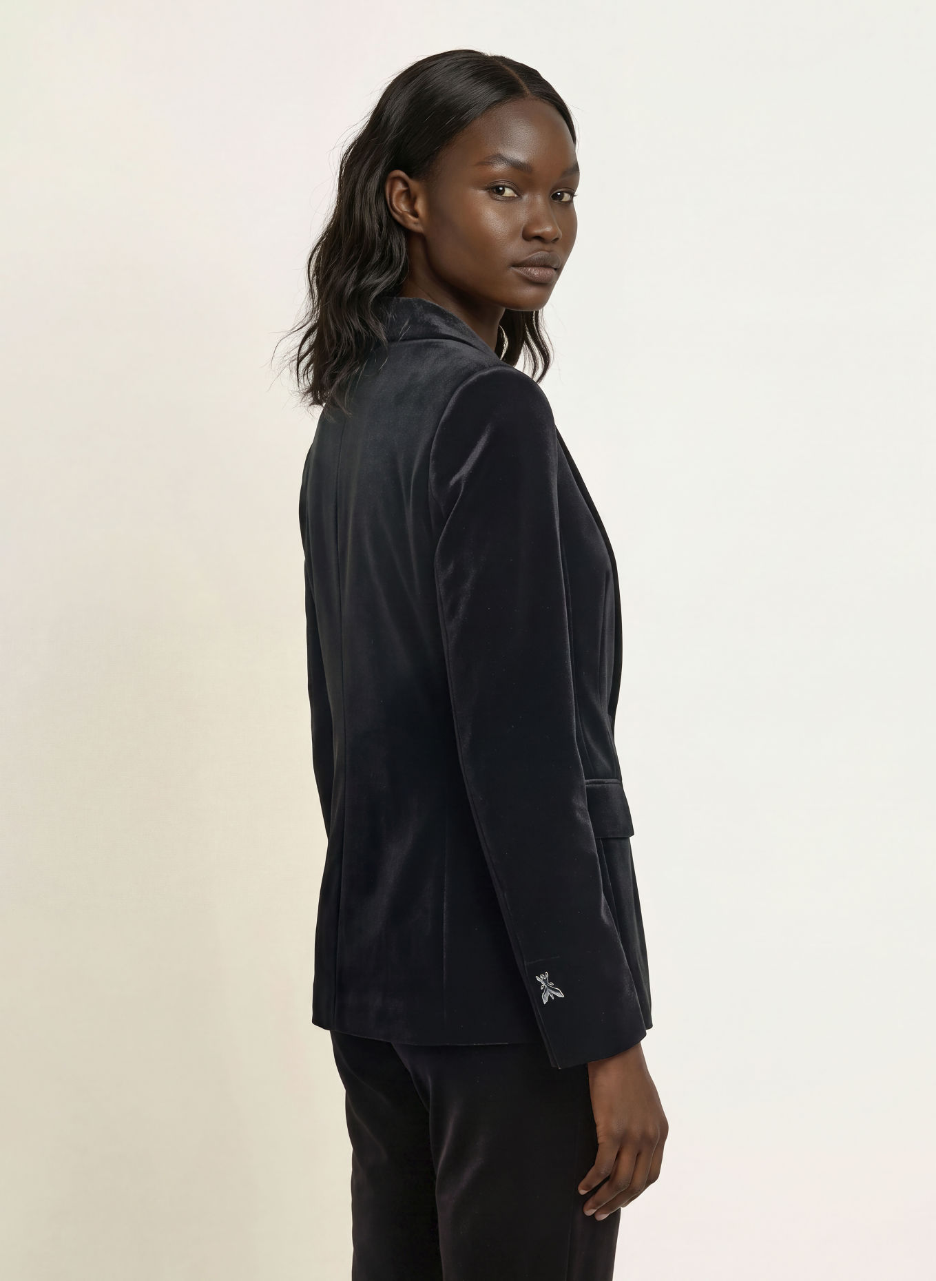 PATRIZIA PEPE Velvet Blazer: BLACK