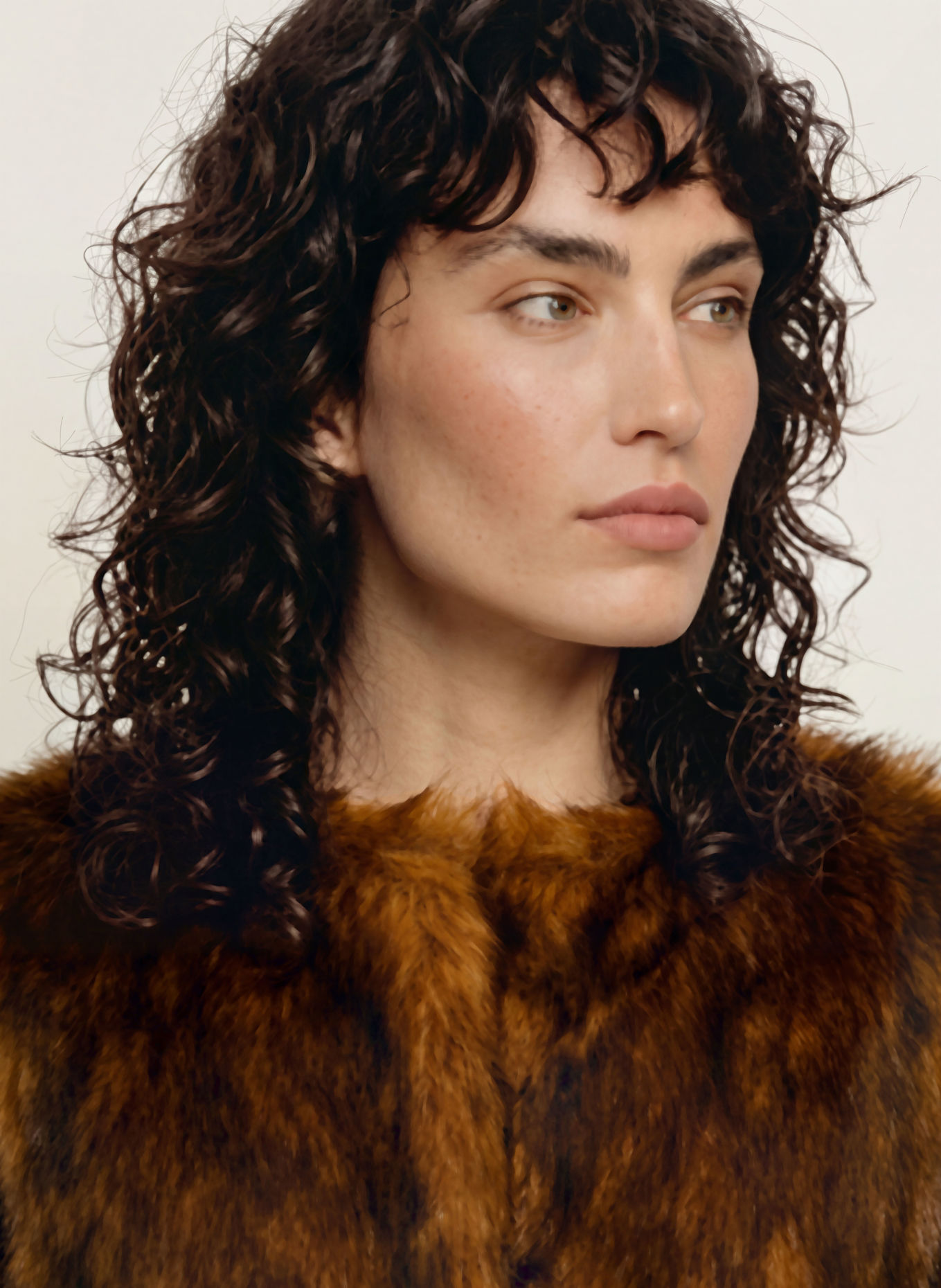 PATRIZIA PEPE Faux Fur Jacket: DARK ORANGE / YELLOW / BLACK
