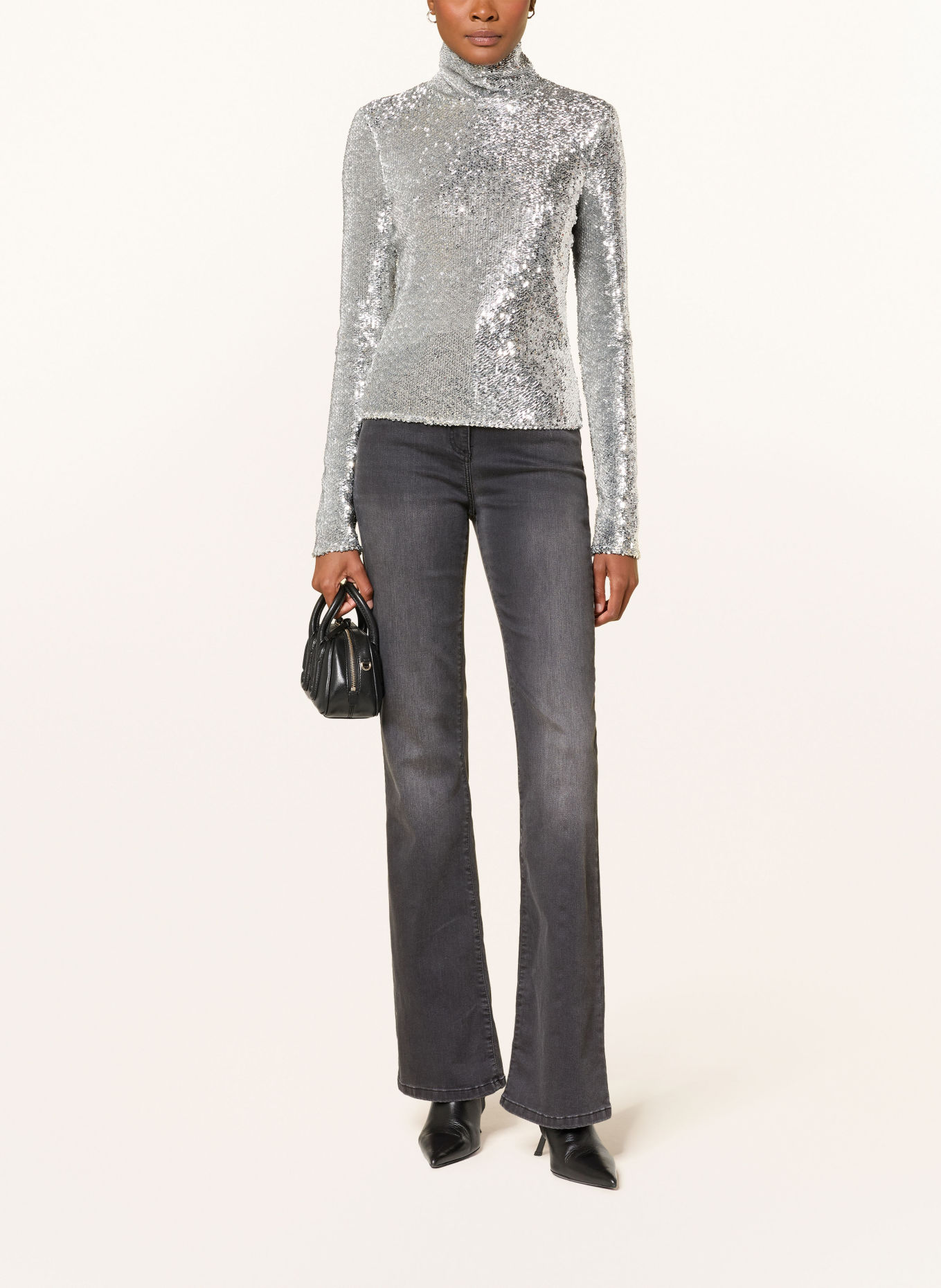 PATRIZIA PEPE Sequin Shirt blouse: SILVER