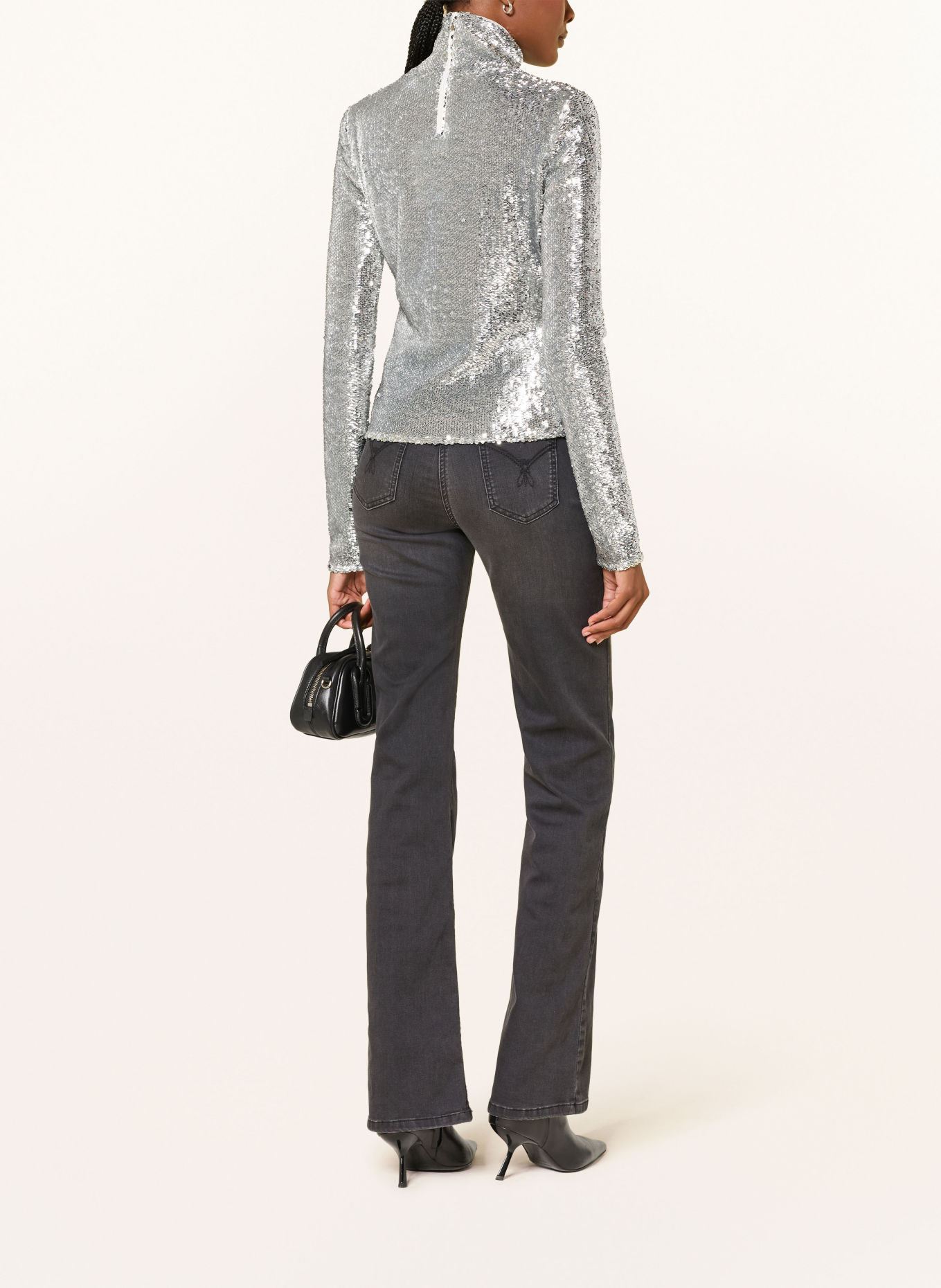 PATRIZIA PEPE Sequin Shirt blouse: SILVER