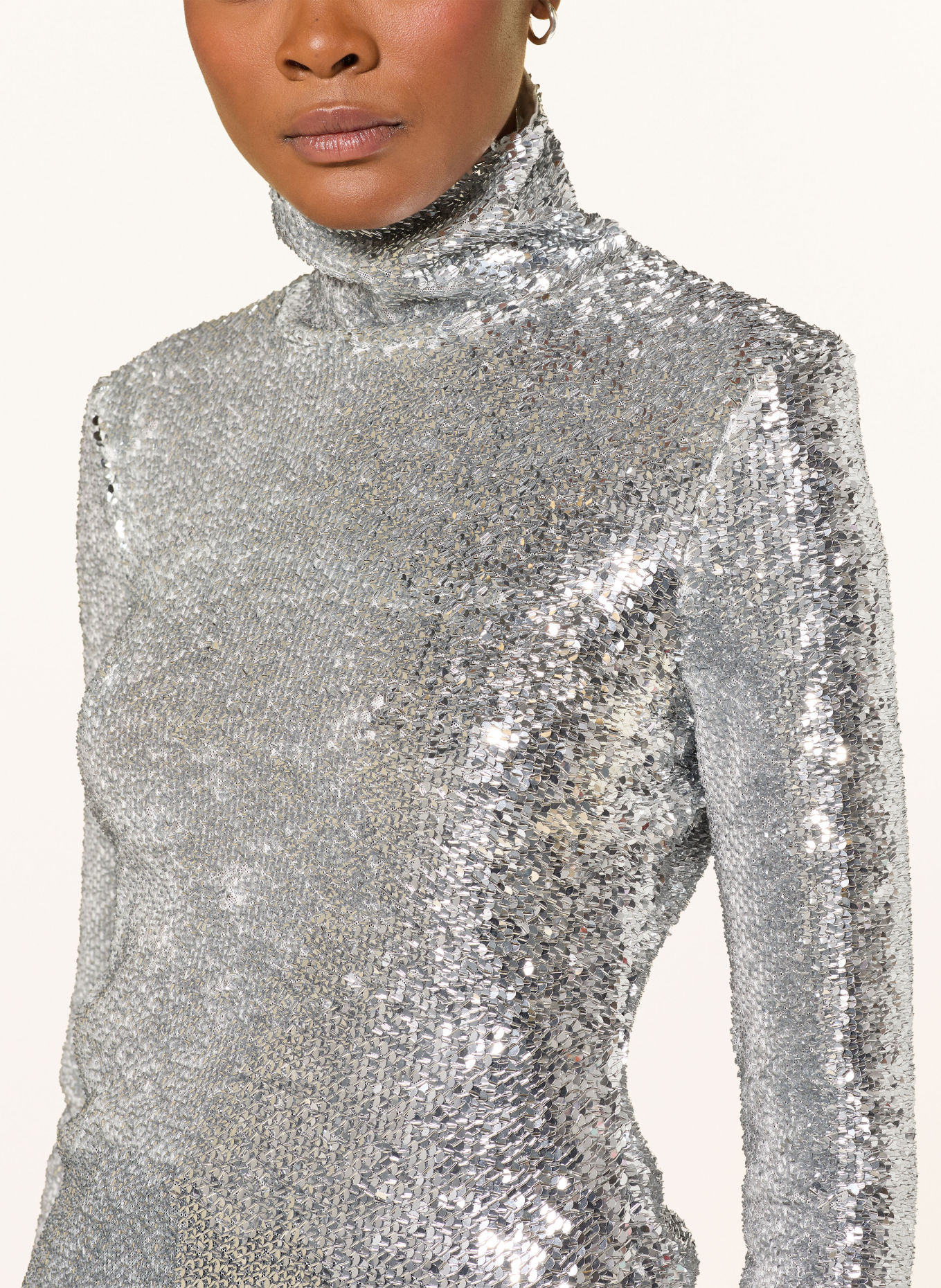 PATRIZIA PEPE Sequin Shirt blouse: SILVER