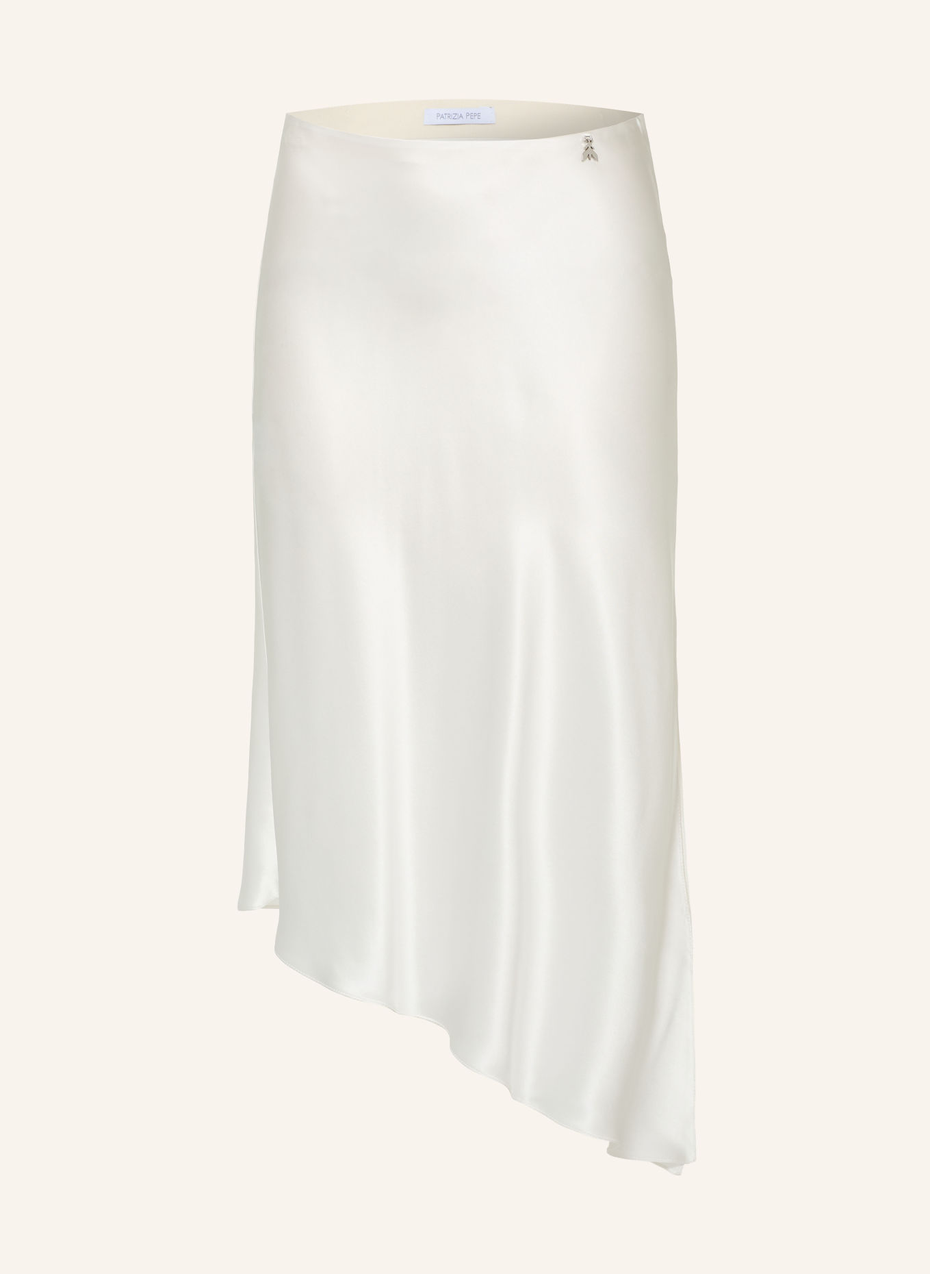 PATRIZIA PEPE Silk satin skirt: CREAM / SILVER