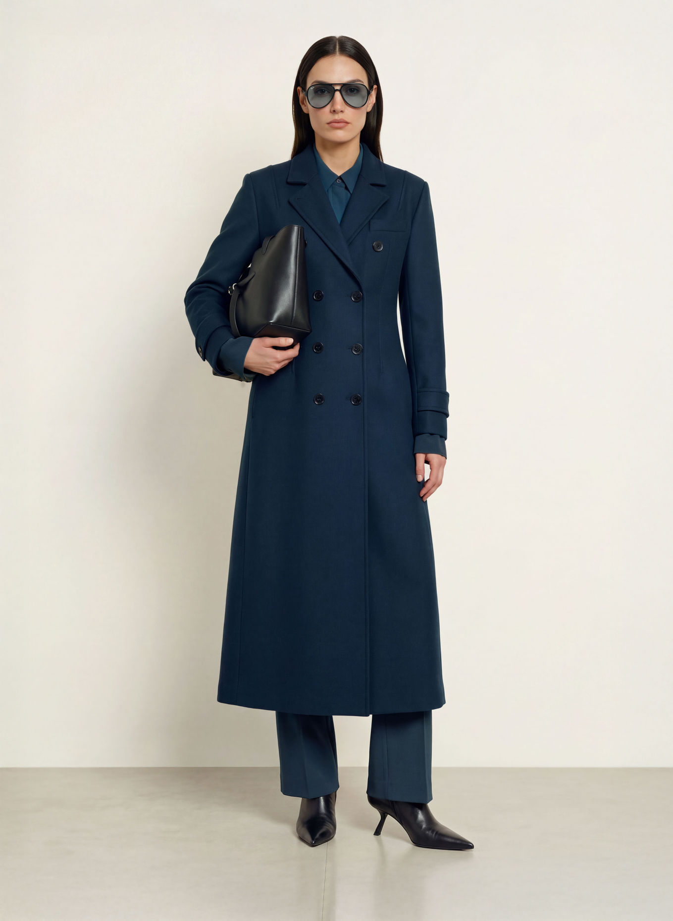 PATRIZIA PEPE Wool coat: DARK BLUE