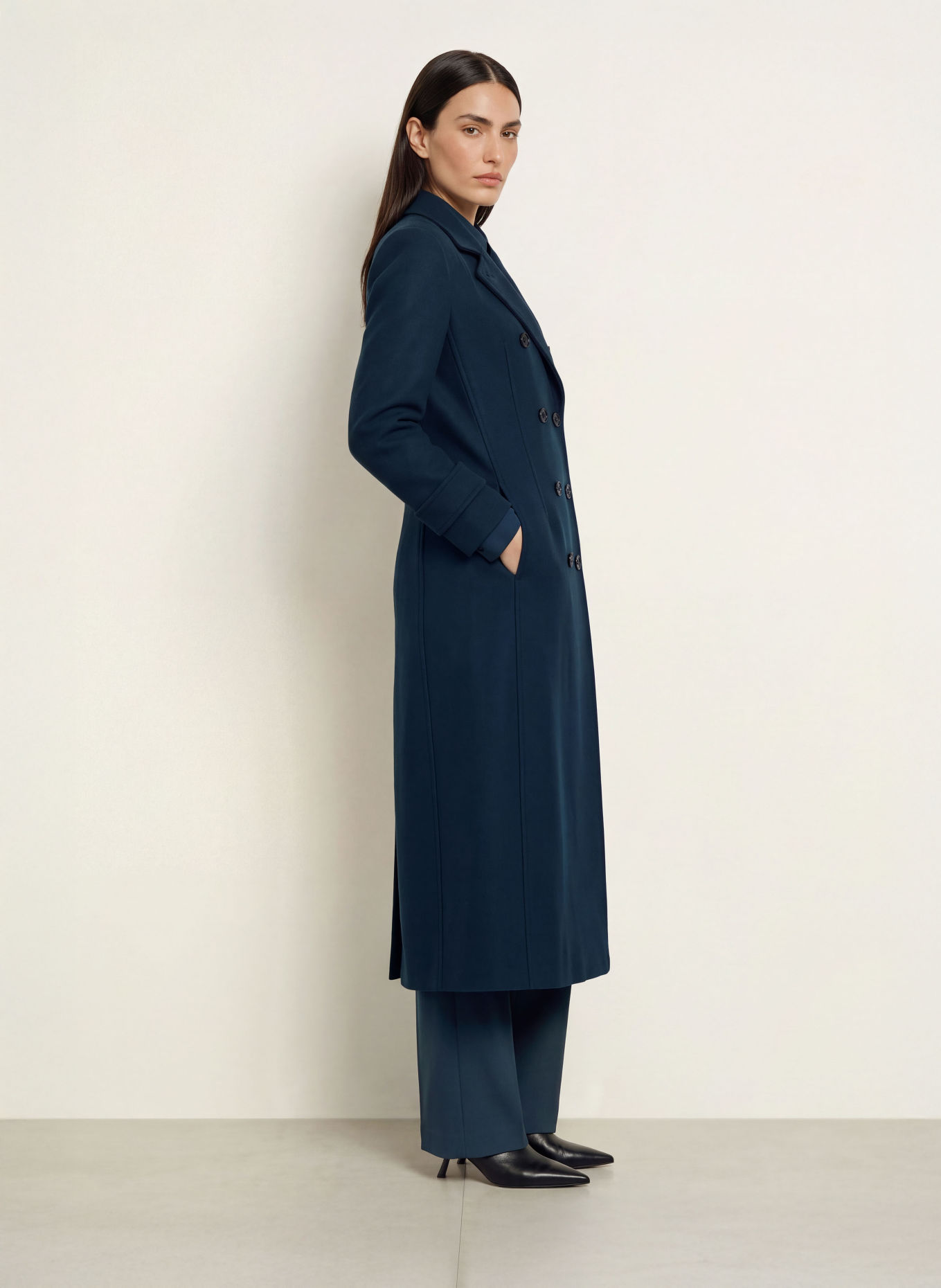 PATRIZIA PEPE Wool coat: DARK BLUE