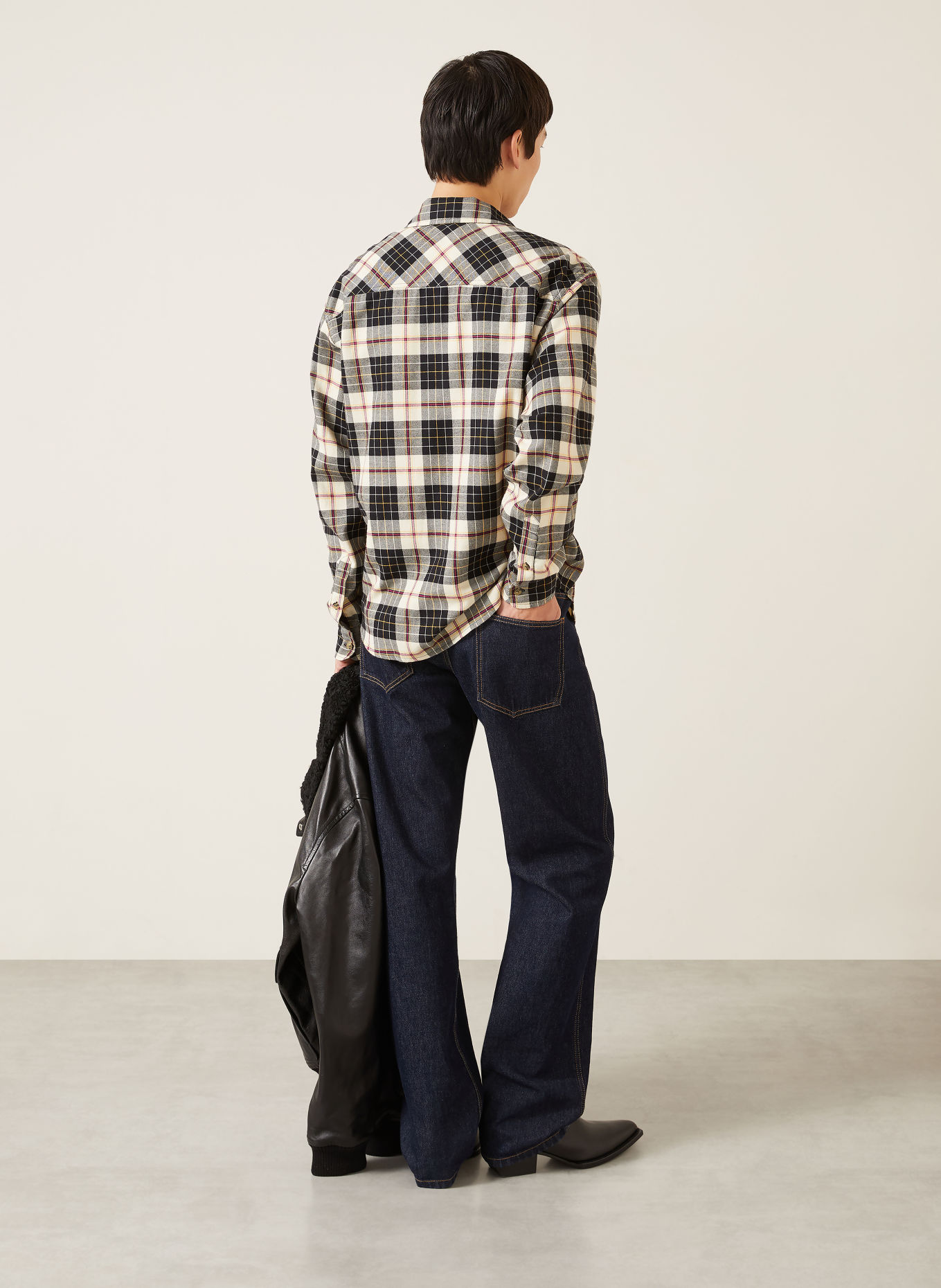 ISABEL MARANT Chemise en flanelle SAUL coupe ajustée: MARRON CLAIR / ROUGE / NOIR