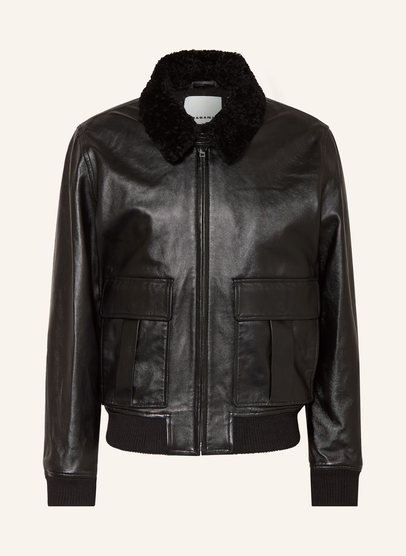 ISABEL MARANT BOWY Leather Jacket: BLACK