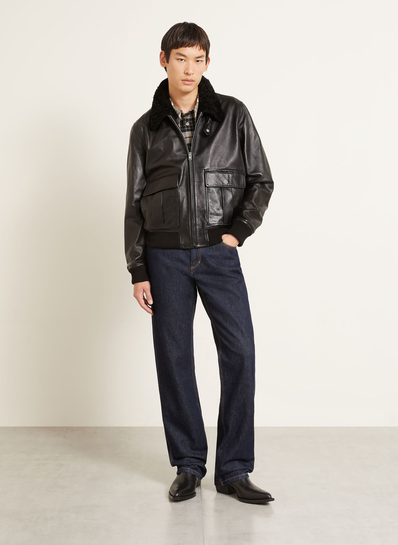 ISABEL MARANT BOWY Leather Jacket: BLACK