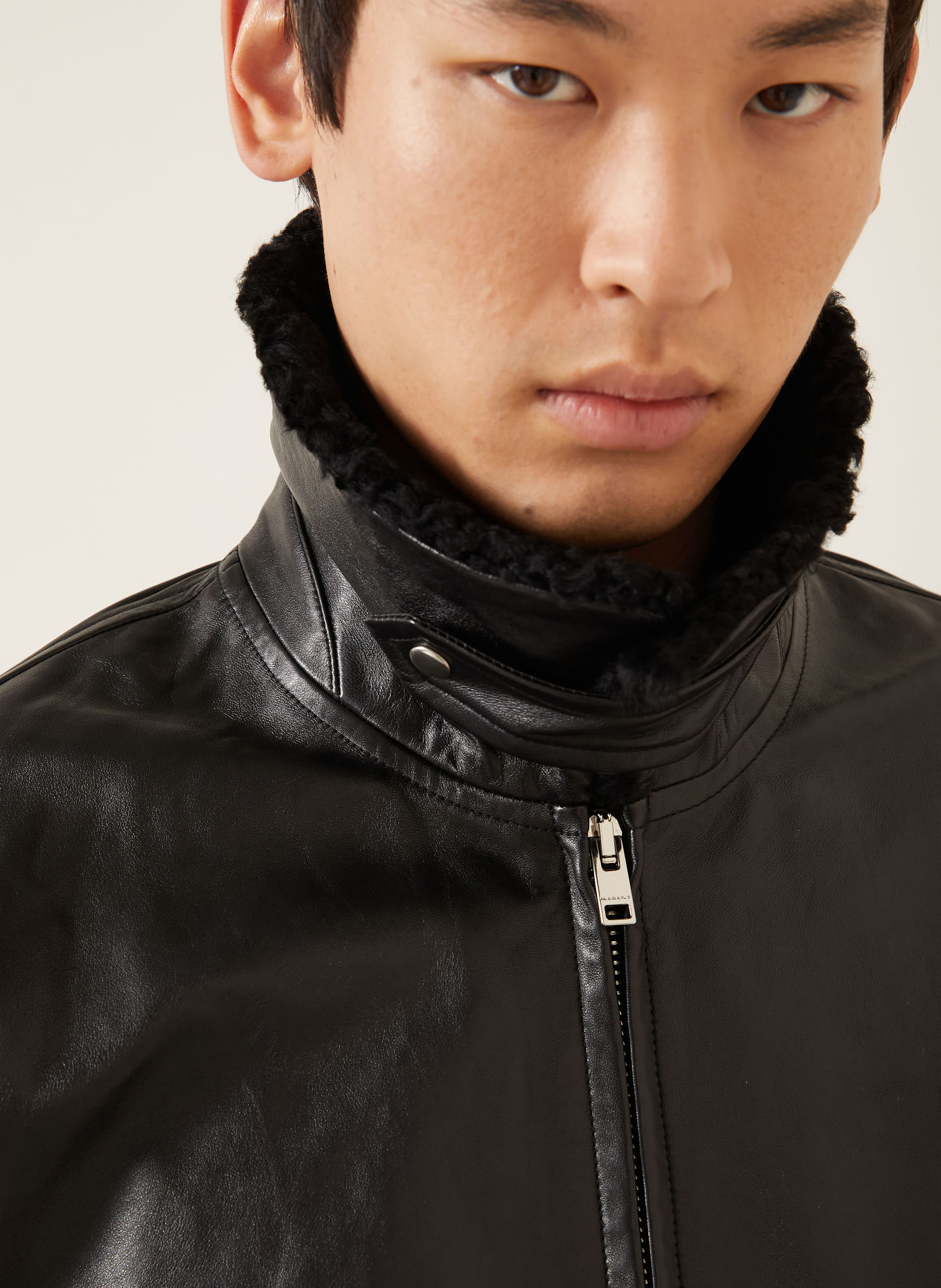 ISABEL MARANT BOWY Leather Jacket: BLACK