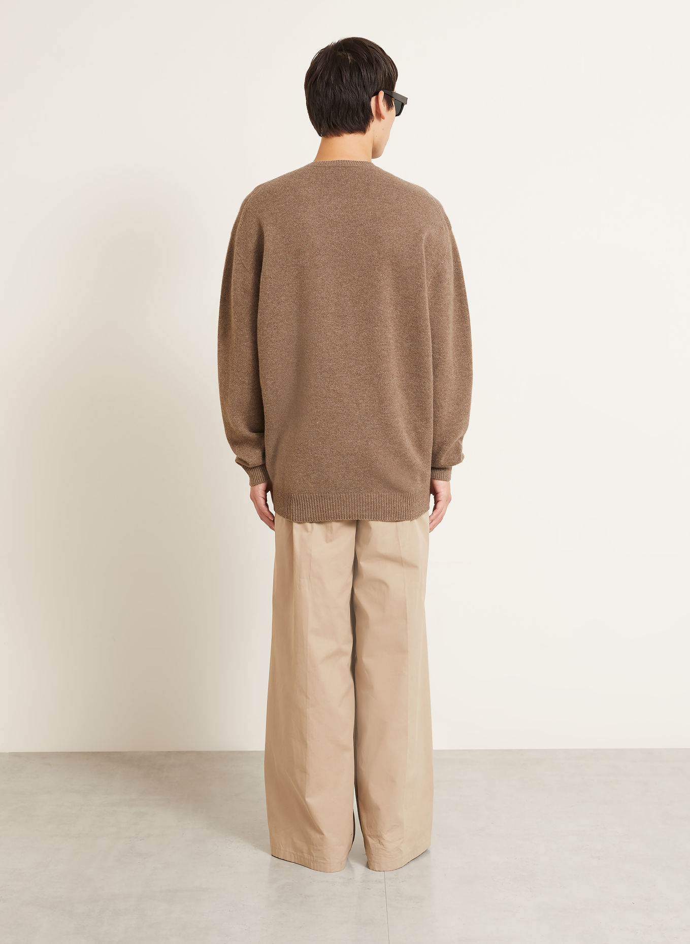 JIL SANDER Oversized sweater with cashmere: BROWN
