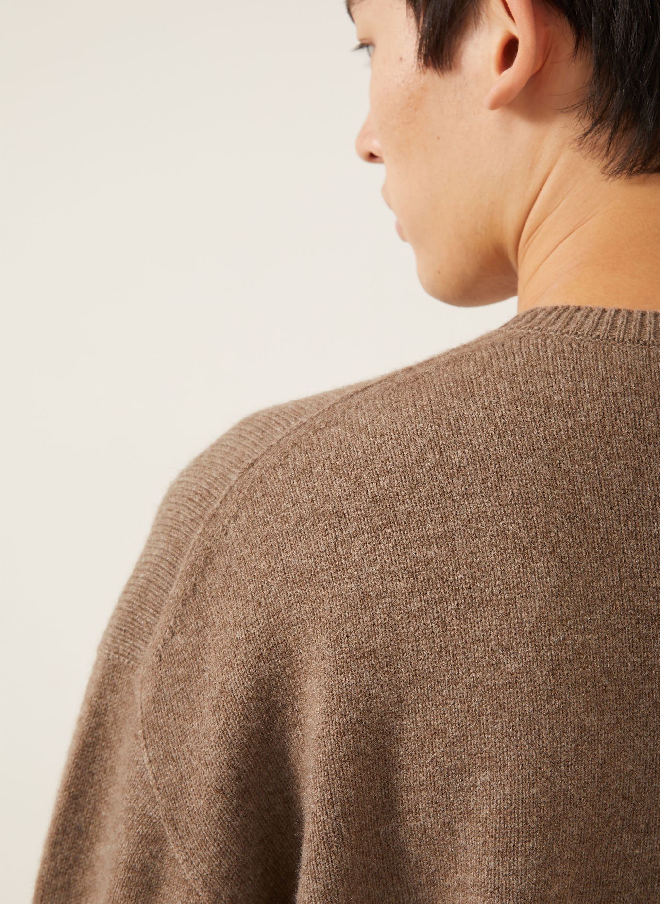 JIL SANDER Oversized sweater with cashmere: BROWN