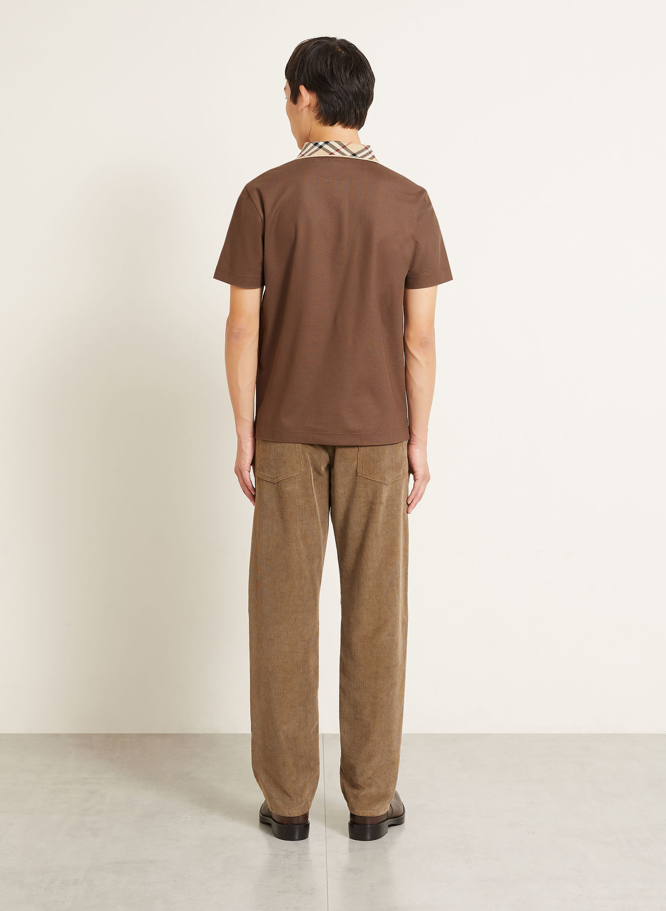 BURBERRY EVAN Piqué polo shirt: TAUPE / BEIGE / RED