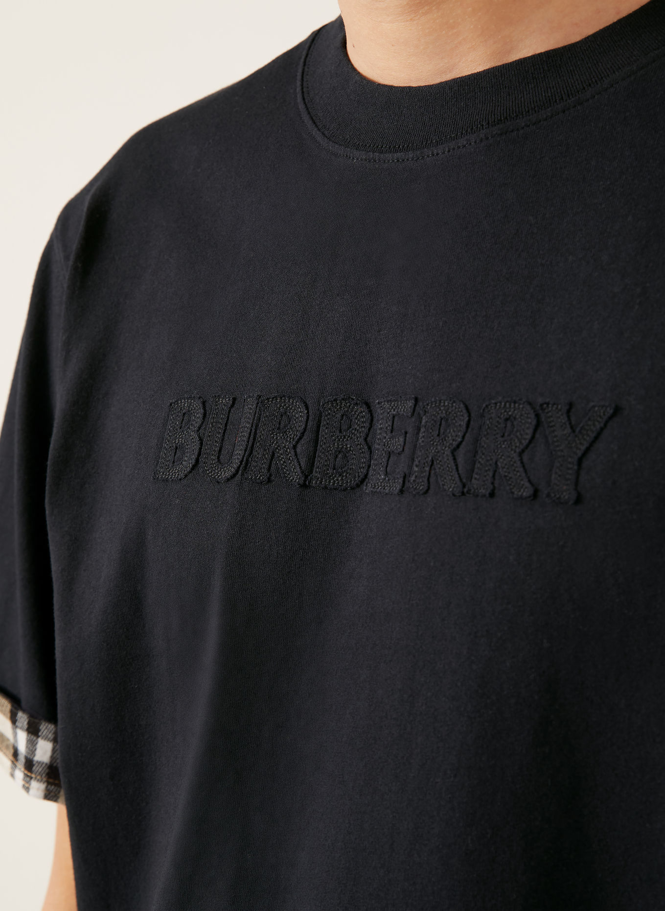 BURBERRY T-shirt RYAN: ZWART / CRÈME / ROOD