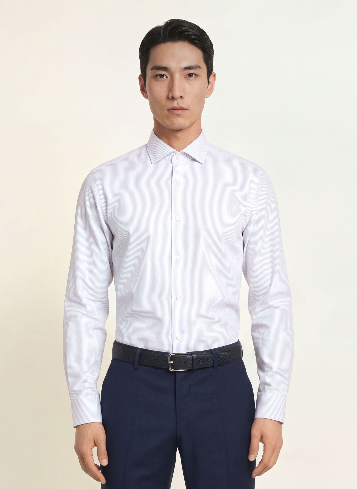 BOSS JOE Regular Fit Shirt: WHITE / BLUE