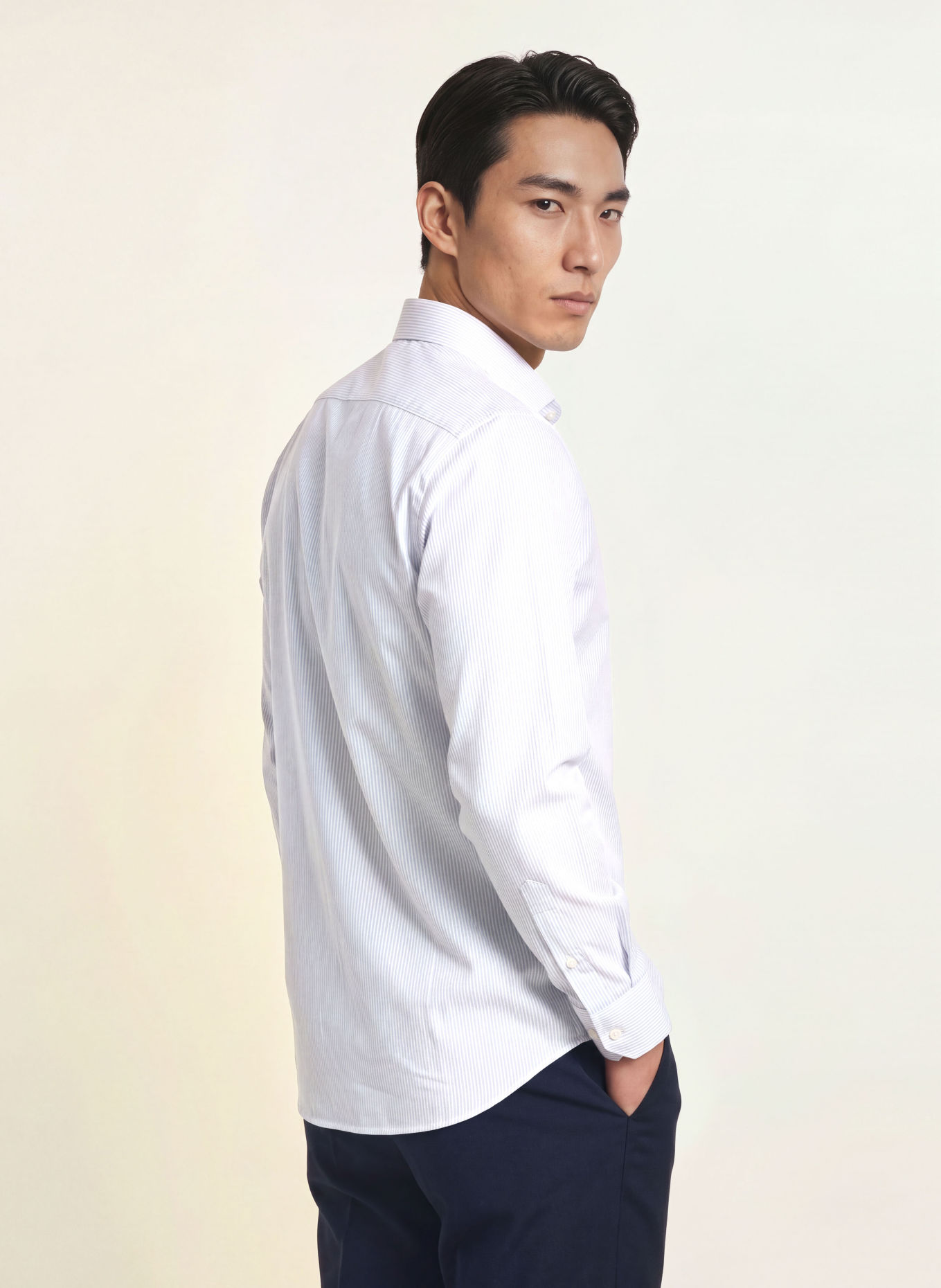 BOSS JOE Regular Fit Shirt: WHITE / BLUE