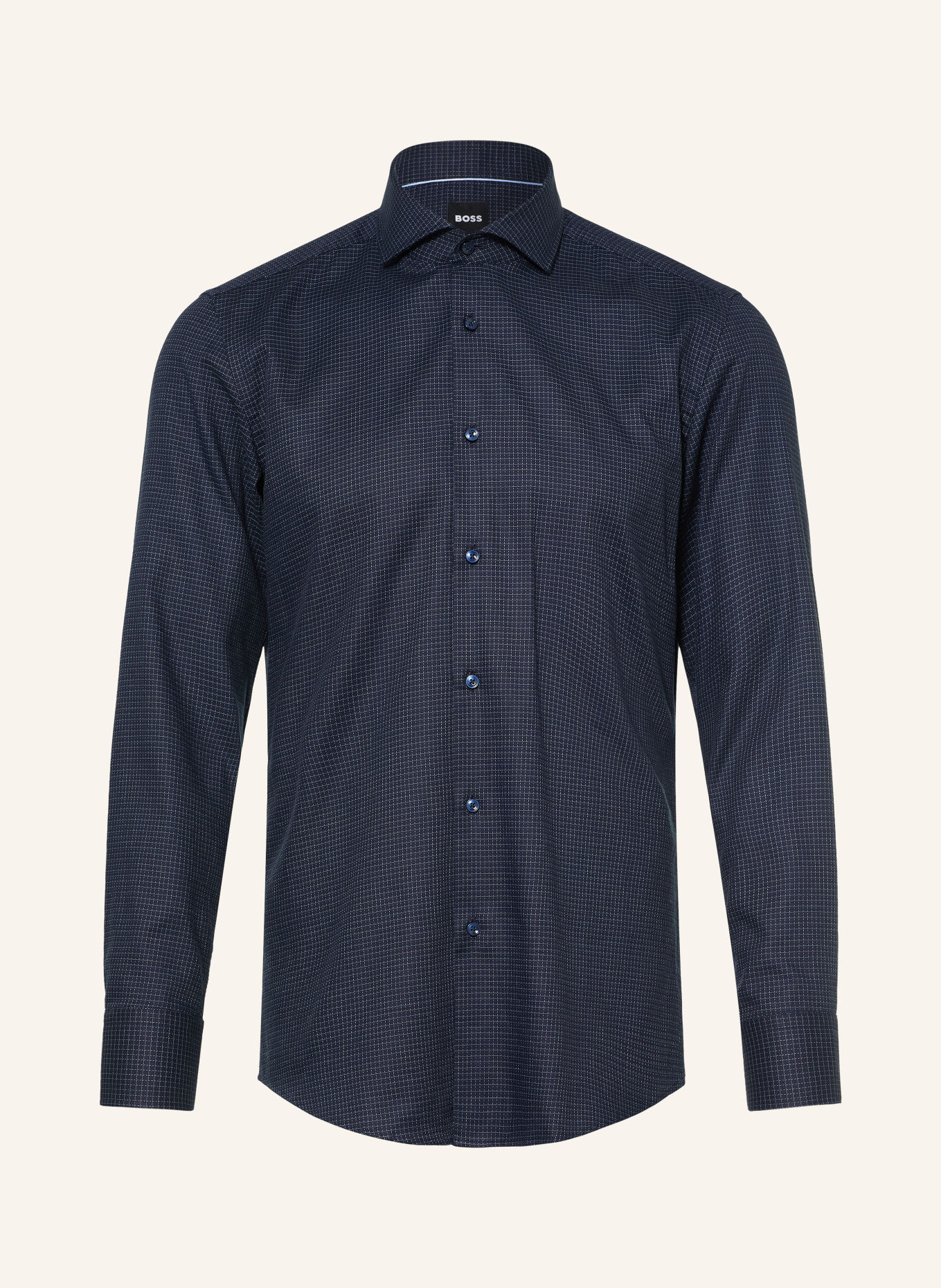 BOSS Hemd HANK Slim Fit: DUNKELBLAU / WEISS