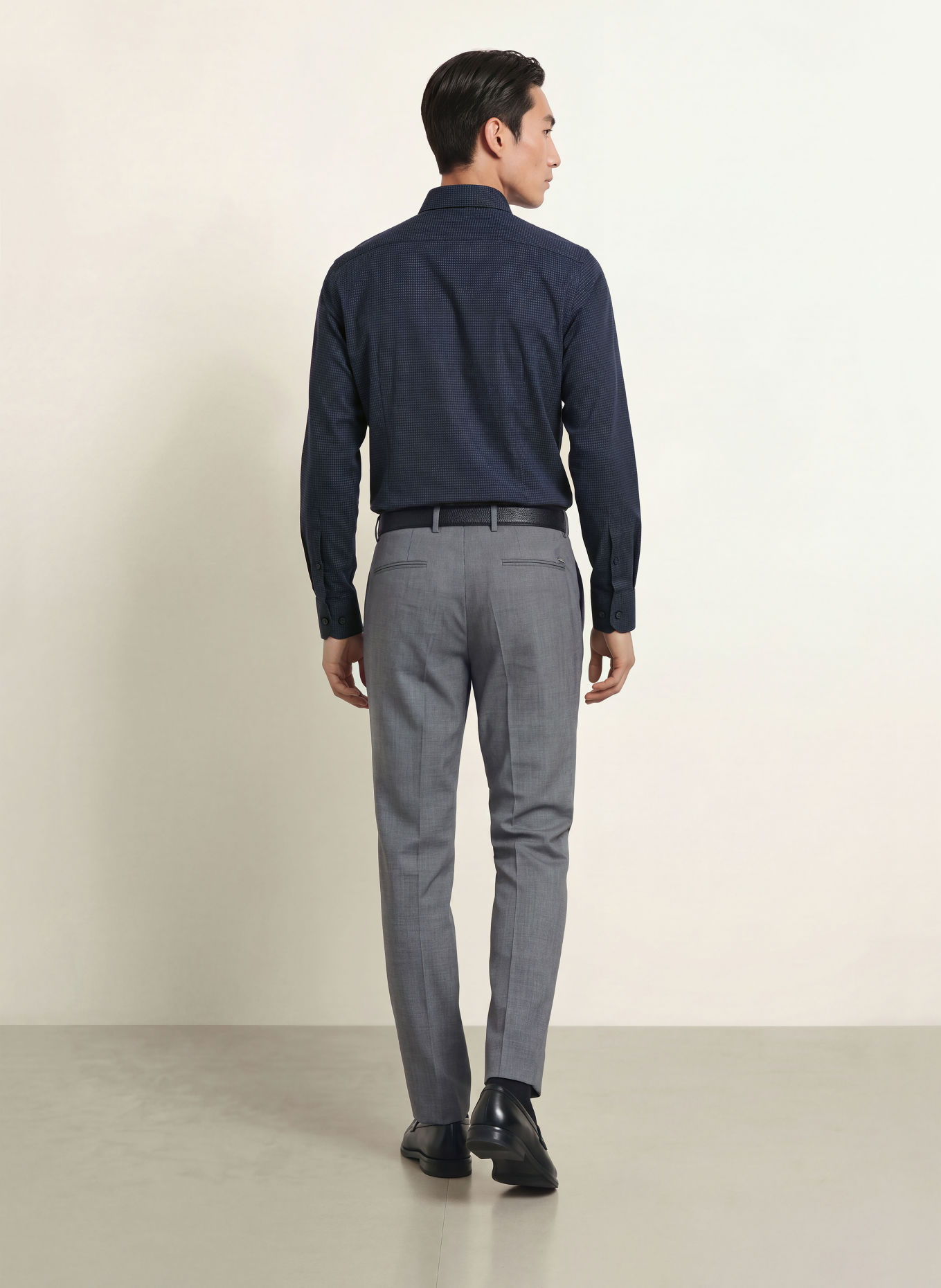 BOSS Hemd HANK Slim Fit: DUNKELBLAU / WEISS
