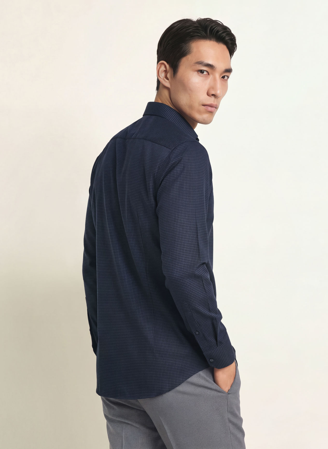 BOSS Hemd HANK Slim Fit: DUNKELBLAU / WEISS