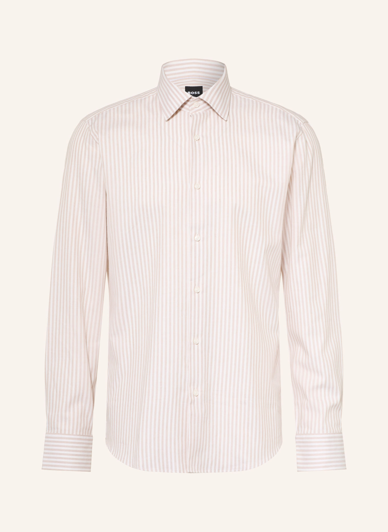 BOSS Chemise JOE coupe classique: BEIGE / BLANC