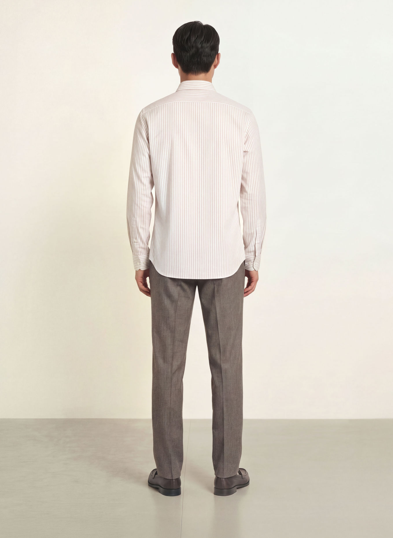BOSS Chemise JOE coupe classique: BEIGE / BLANC