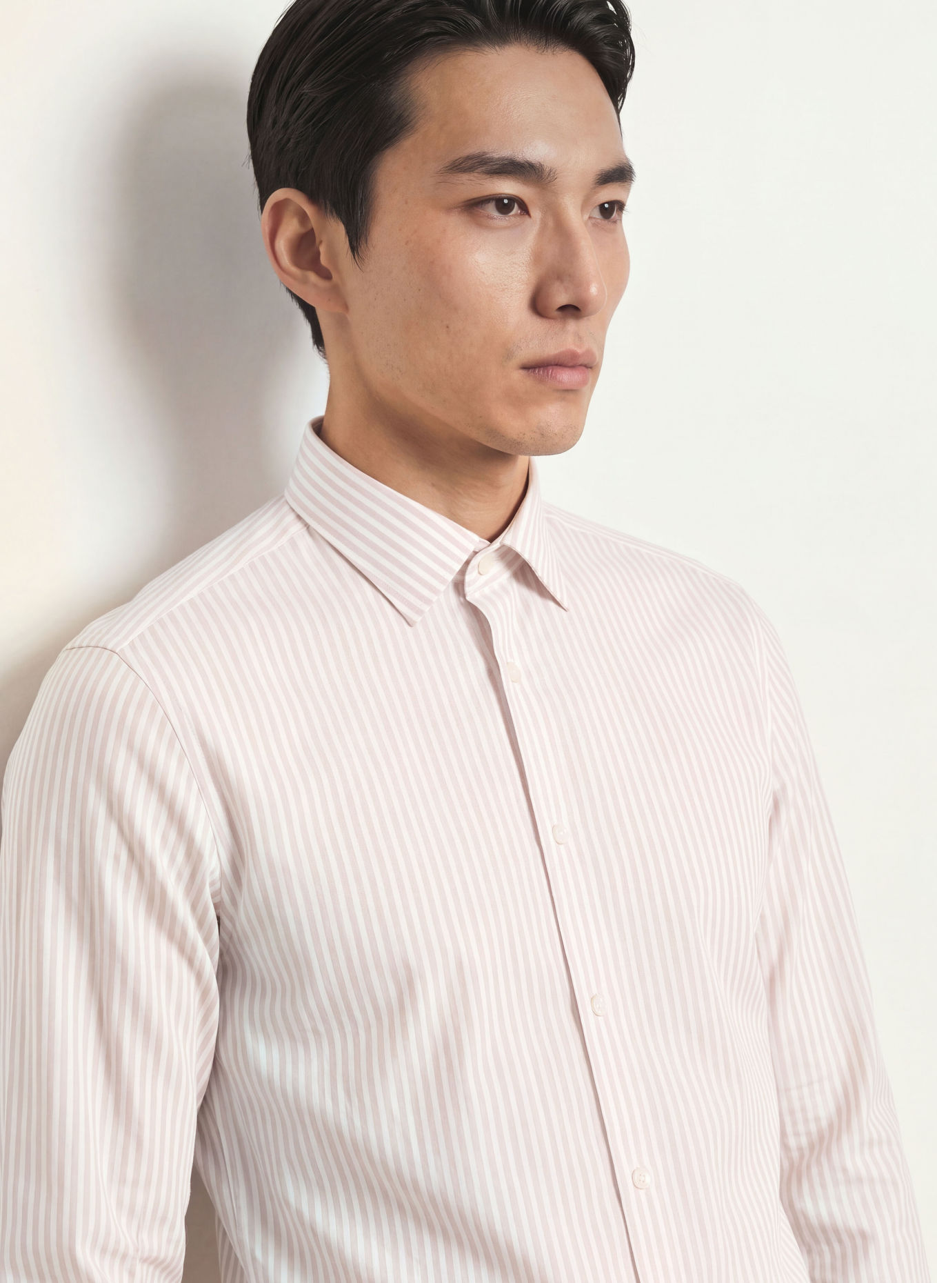 BOSS Chemise JOE coupe classique: BEIGE / BLANC