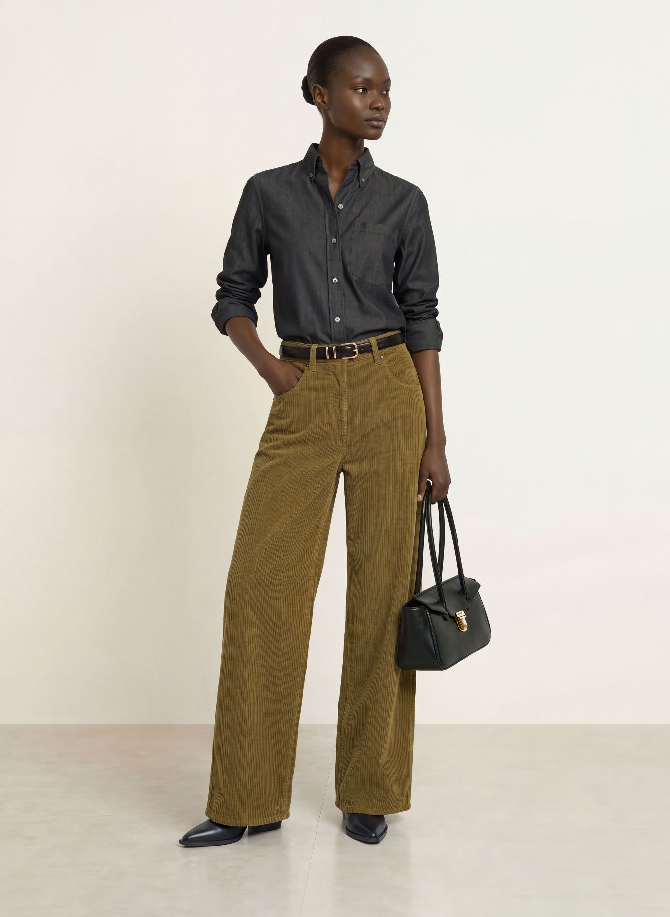 ROBERT FRIEDMAN Chemise en jean: GRIS FONCÉ