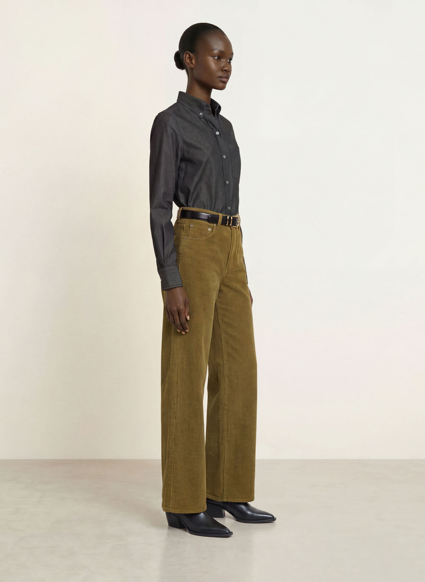 ROBERT FRIEDMAN Chemise en jean: GRIS FONCÉ