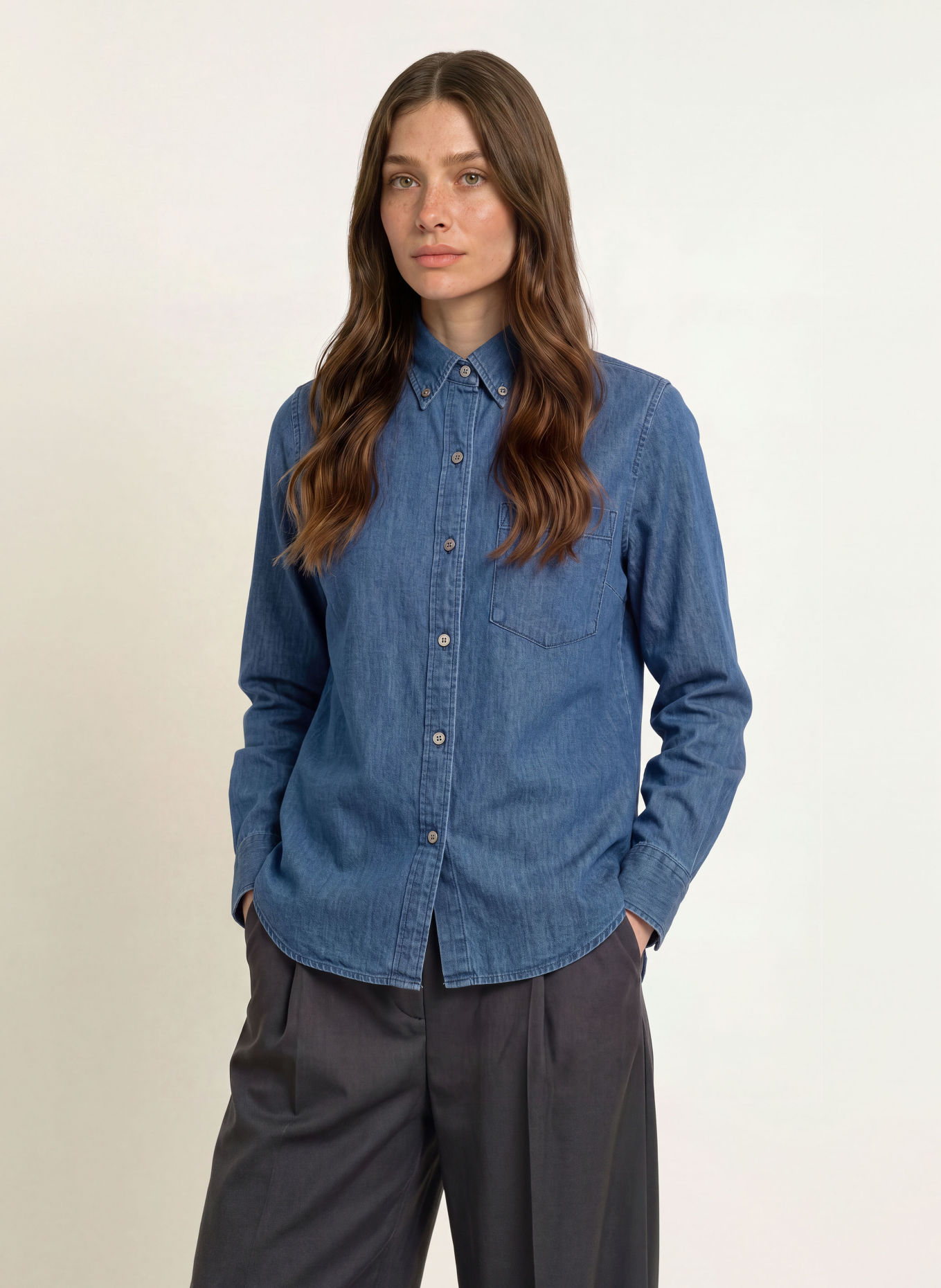 ROBERT FRIEDMAN Chemise en jean: BLEU FONCÉ