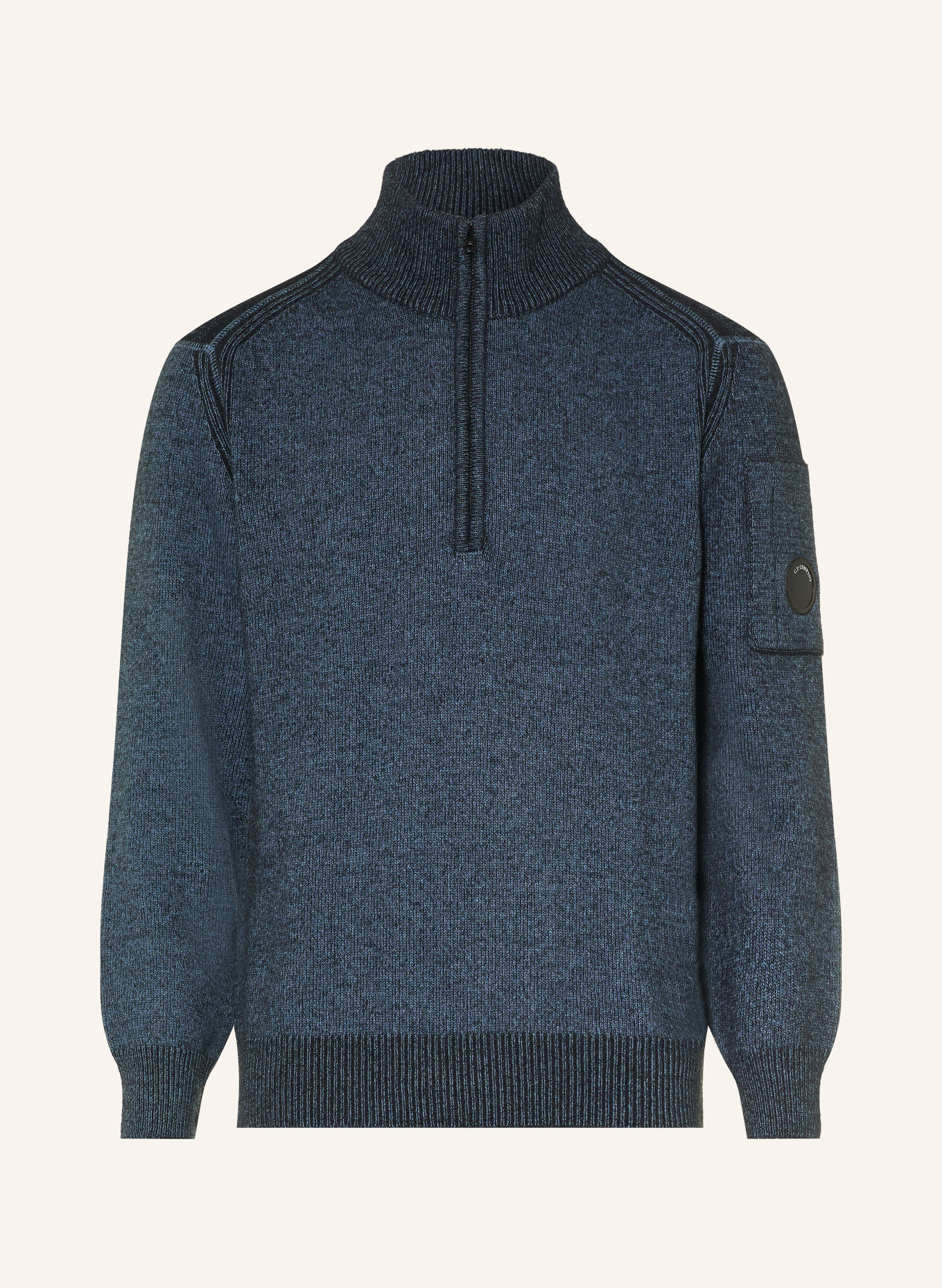 C.P. COMPANY Pulover cu guler înalt: ALBASTRU / NEGRU