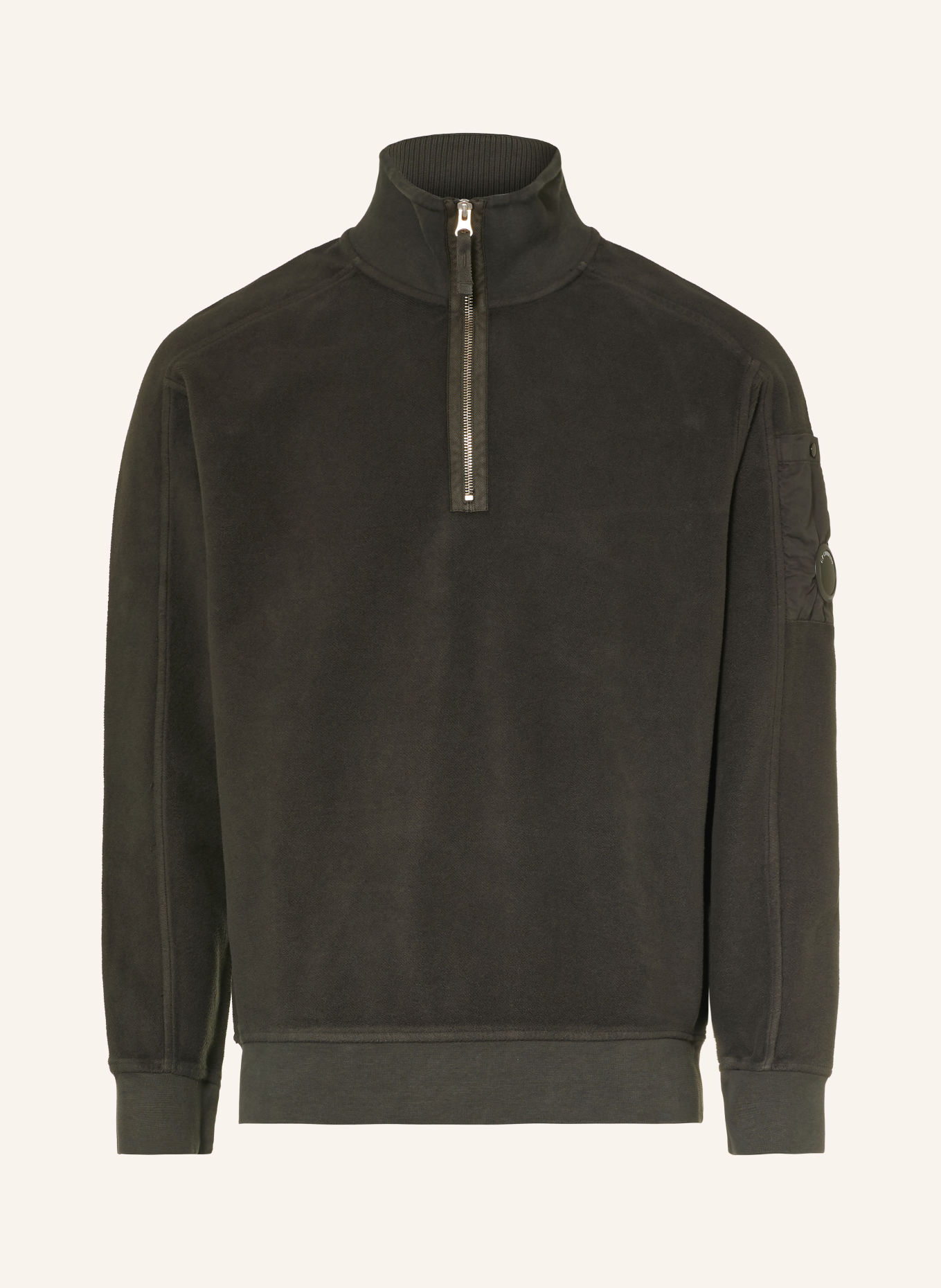 C.P. COMPANY Pull sweat col zippé: GRIS FONCÉ