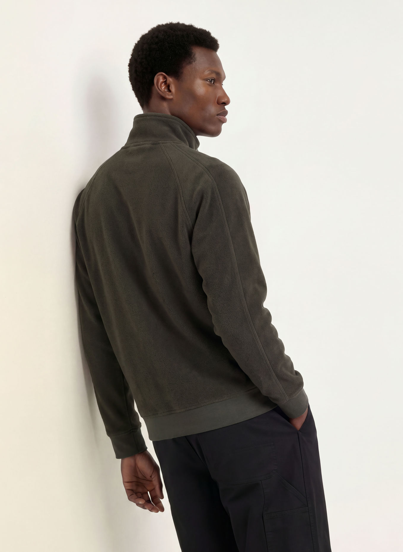 C.P. COMPANY Pull sweat col zippé: GRIS FONCÉ