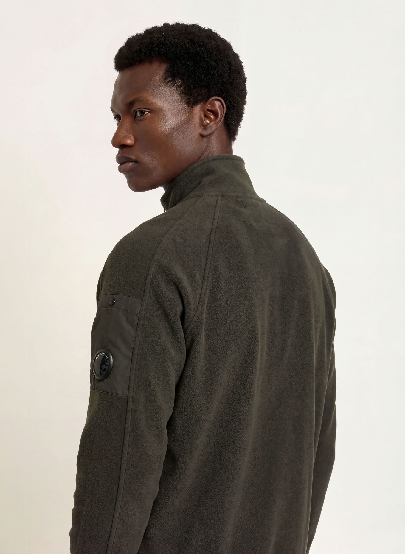 C.P. COMPANY Pull sweat col zippé: GRIS FONCÉ