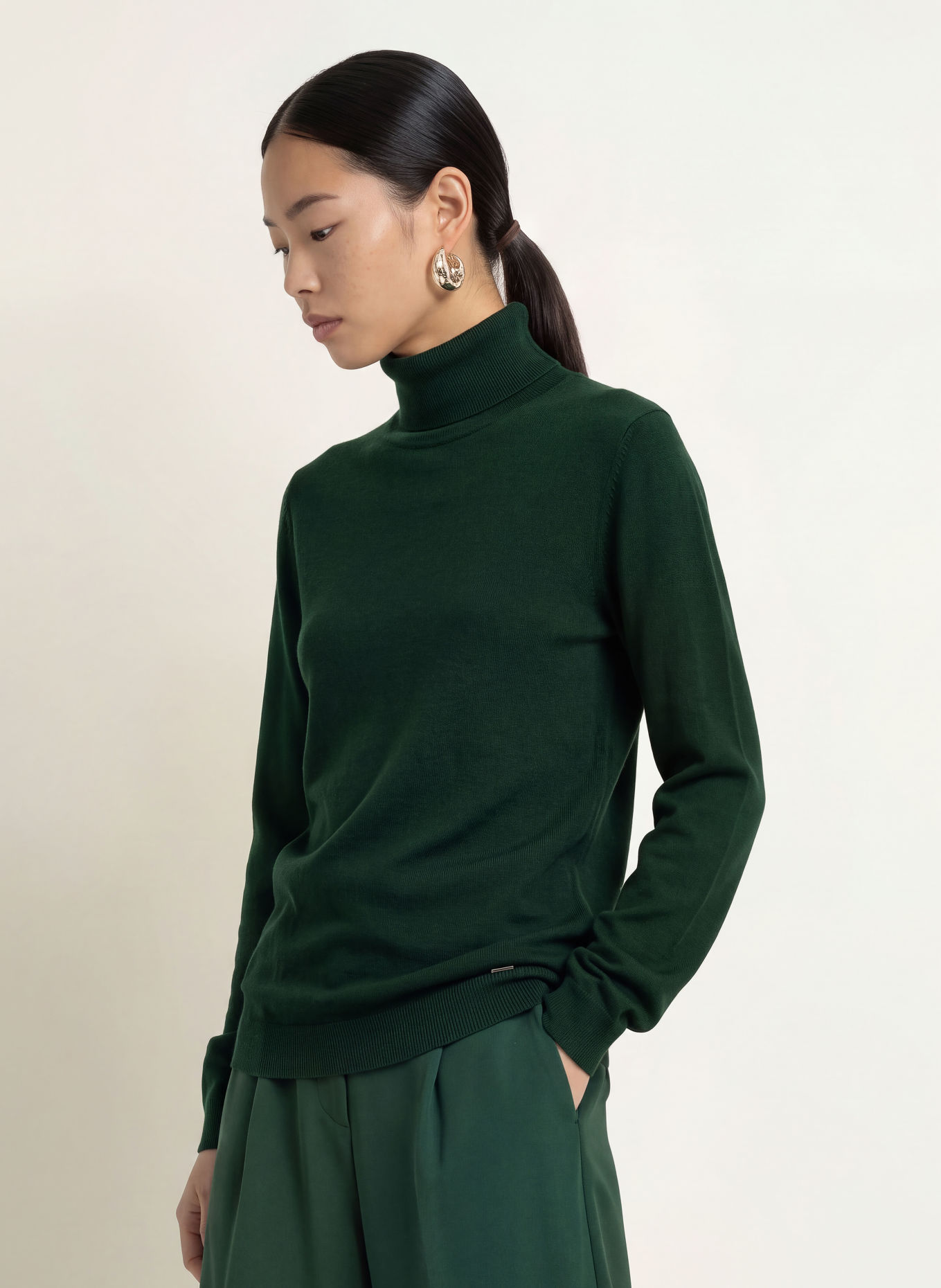 MORE & MORE Turtleneck sweater: DARK GREEN