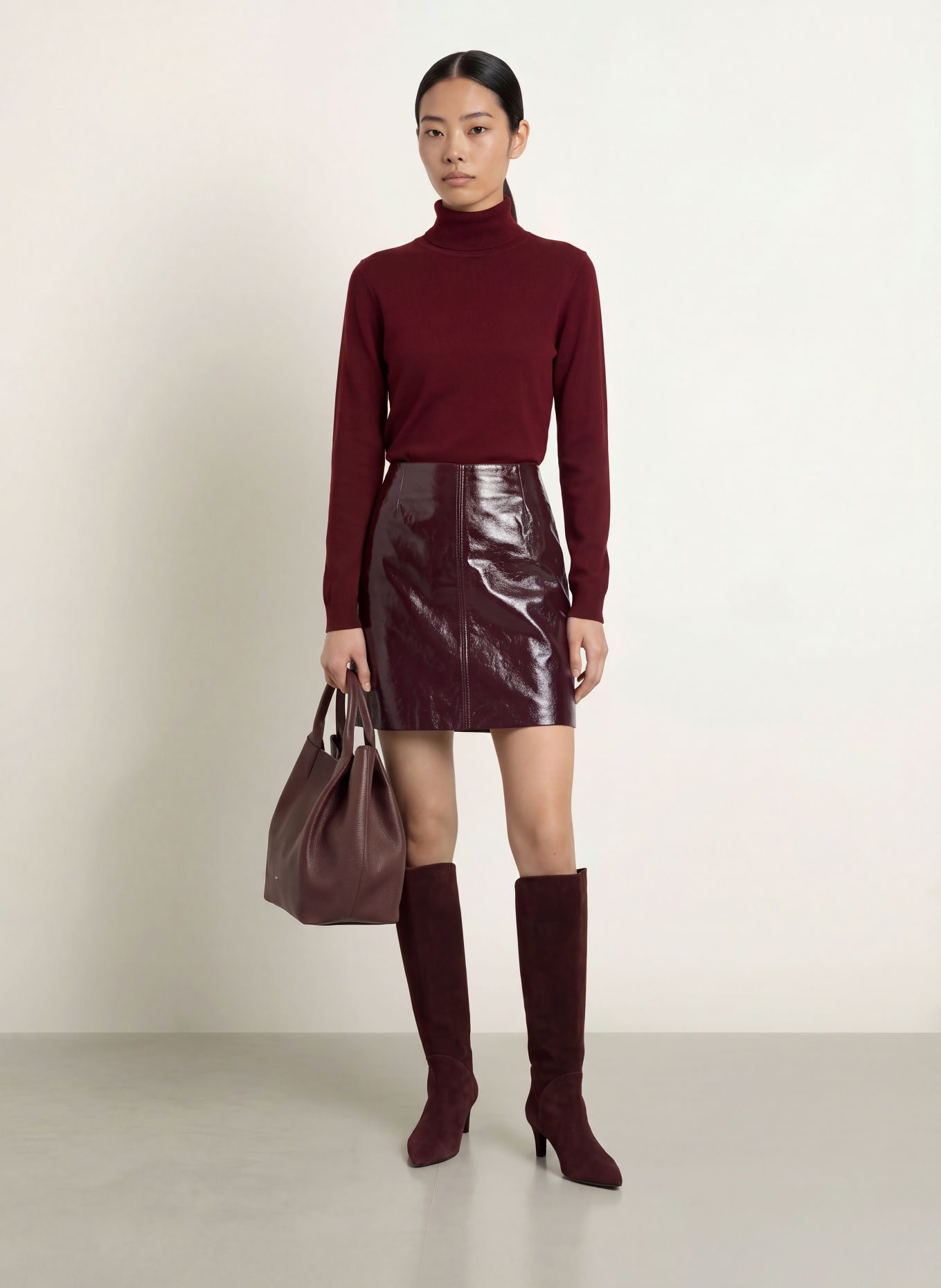 MORE & MORE Turtleneck sweater: DARK RED