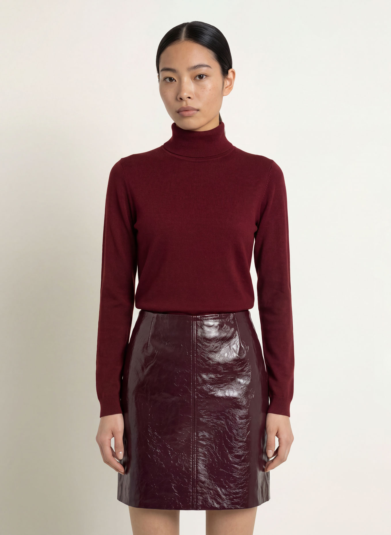 MORE & MORE Turtleneck sweater: DARK RED