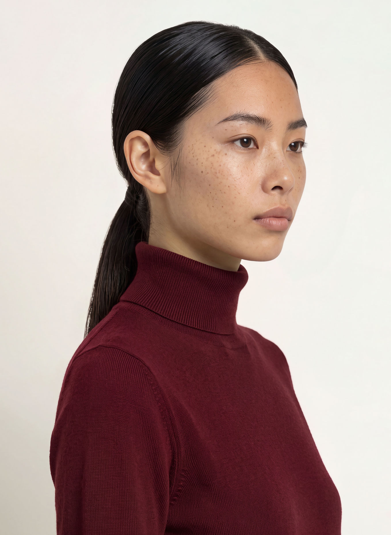 MORE & MORE Turtleneck sweater: DARK RED