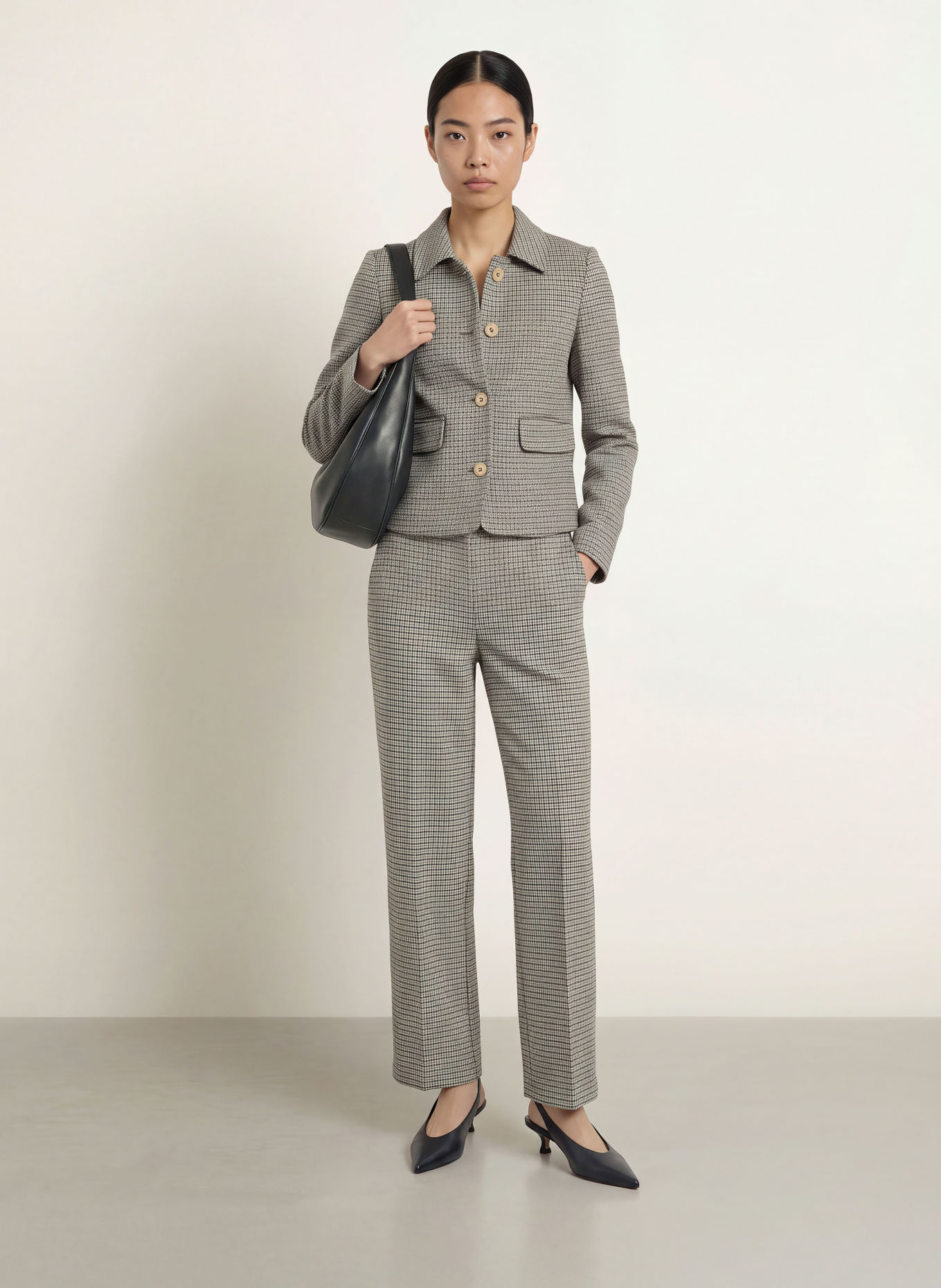 MORE & MORE Pantalon palazzo en jersey: BEIGE / GRIS / NOIR